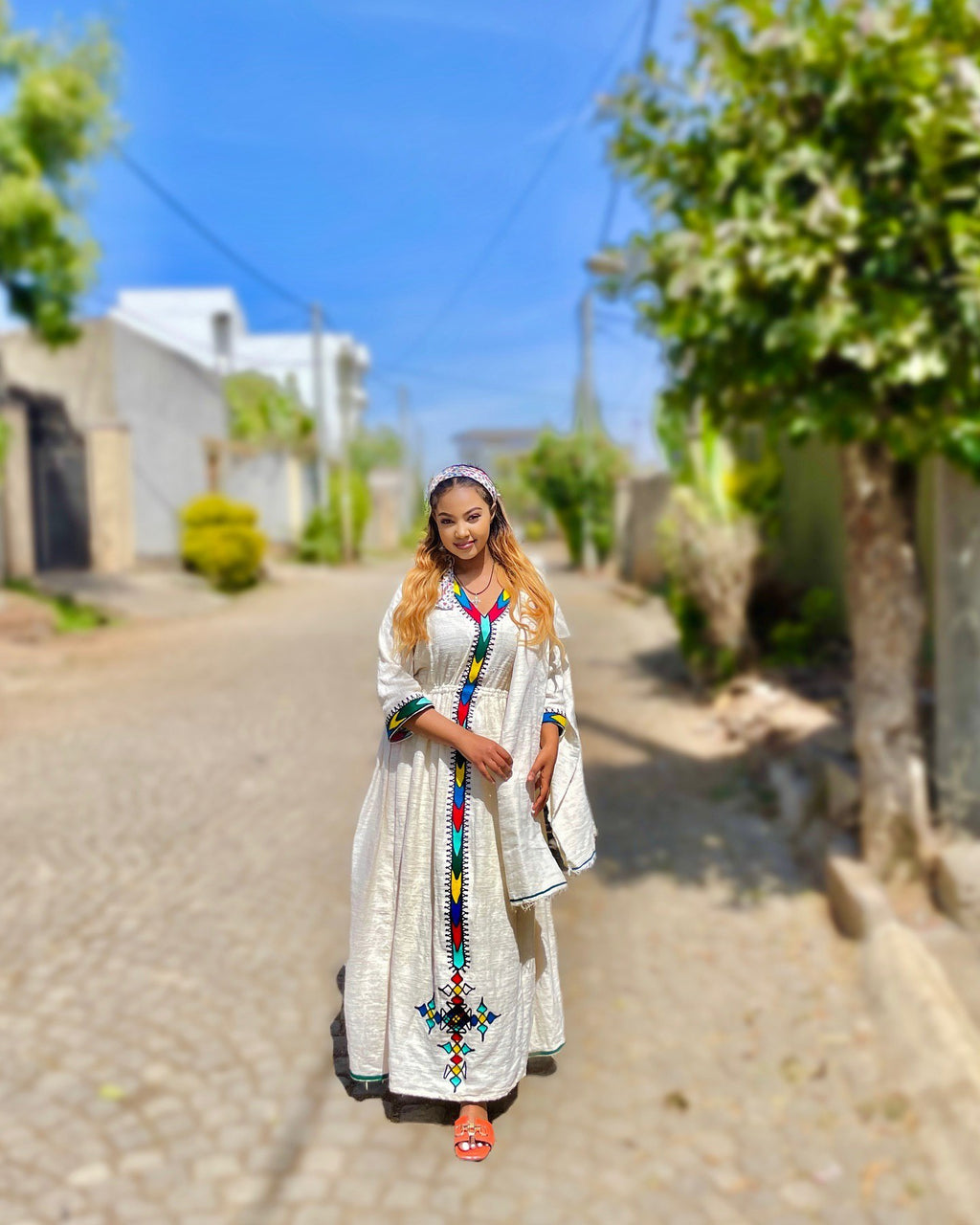 EDOM ETHIOPIAN CLOTHING | STYLISH HABESHA KEMIS | HANDWOVEN HABESHA DRESS