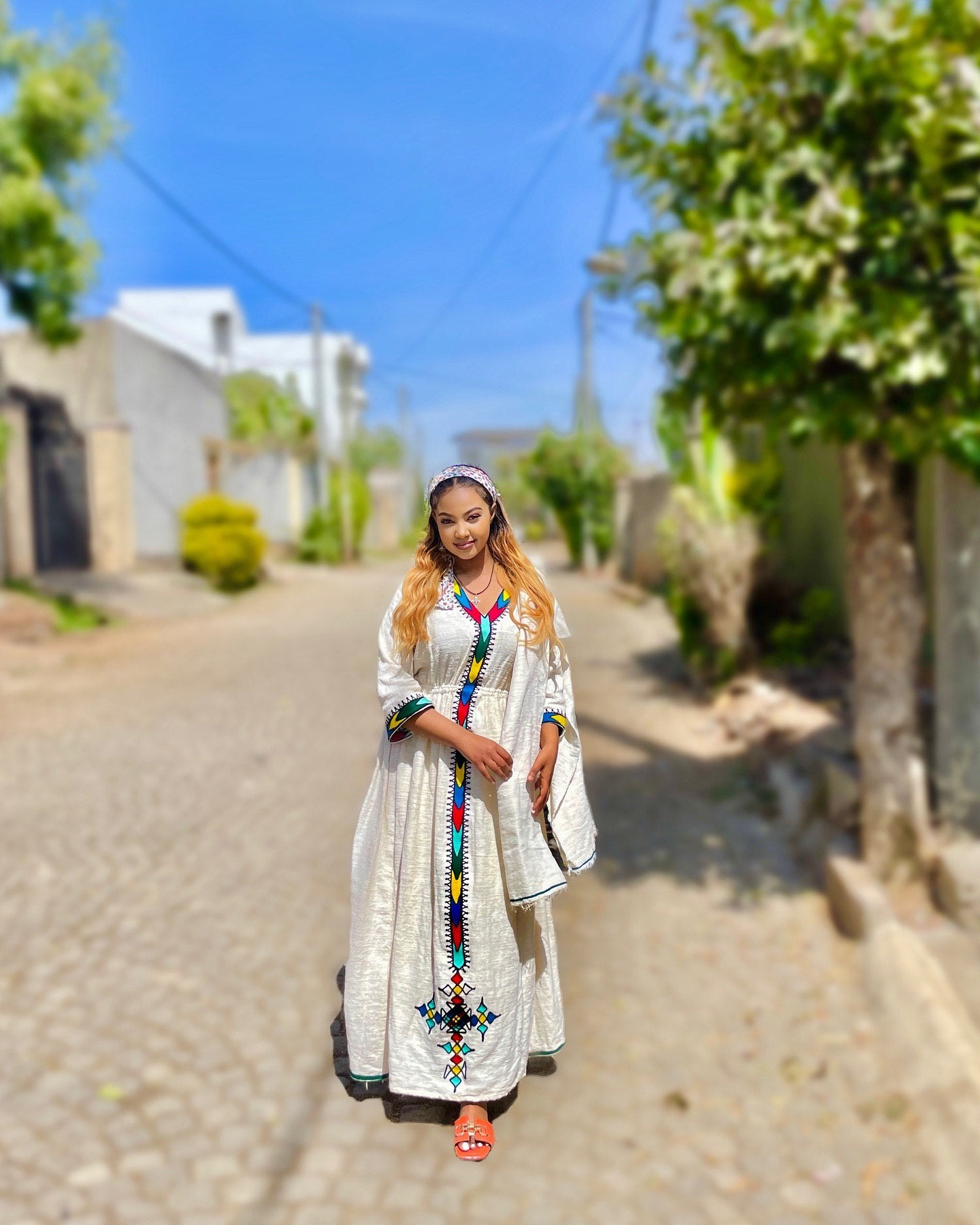 EDOM ETHIOPIAN CLOTHING | STYLISH HABESHA KEMIS | HANDWOVEN HABESHA DRESS
