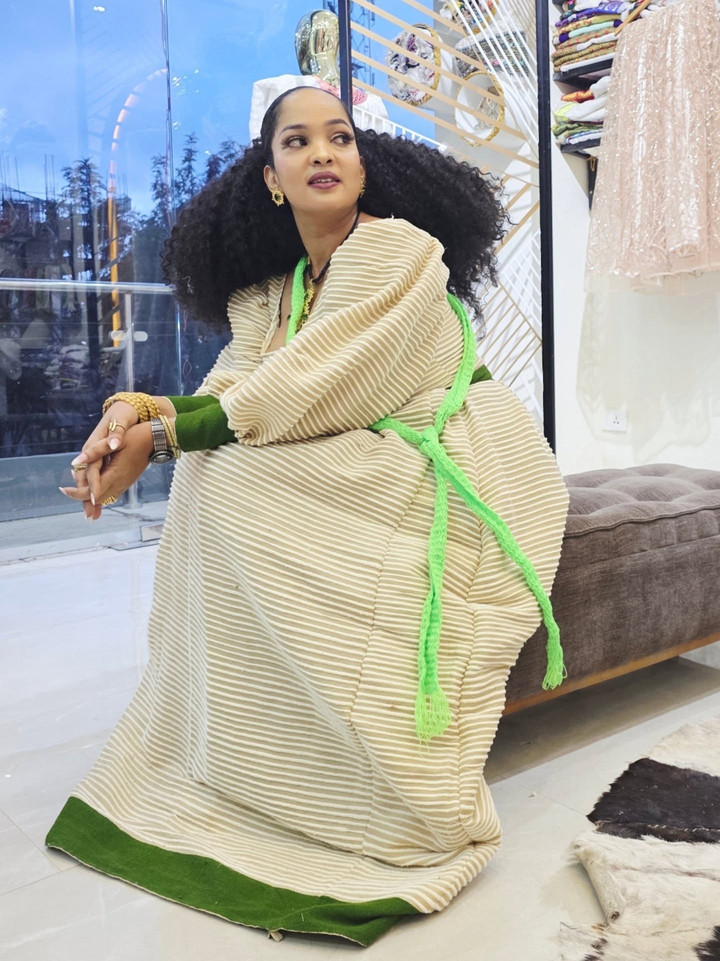RITA STYLISH HABESHA DRESS | TRADITIONAL ETHIOPIAN DRESS COLLECTION | PUFF SLEEVE HABESHA KEMIS