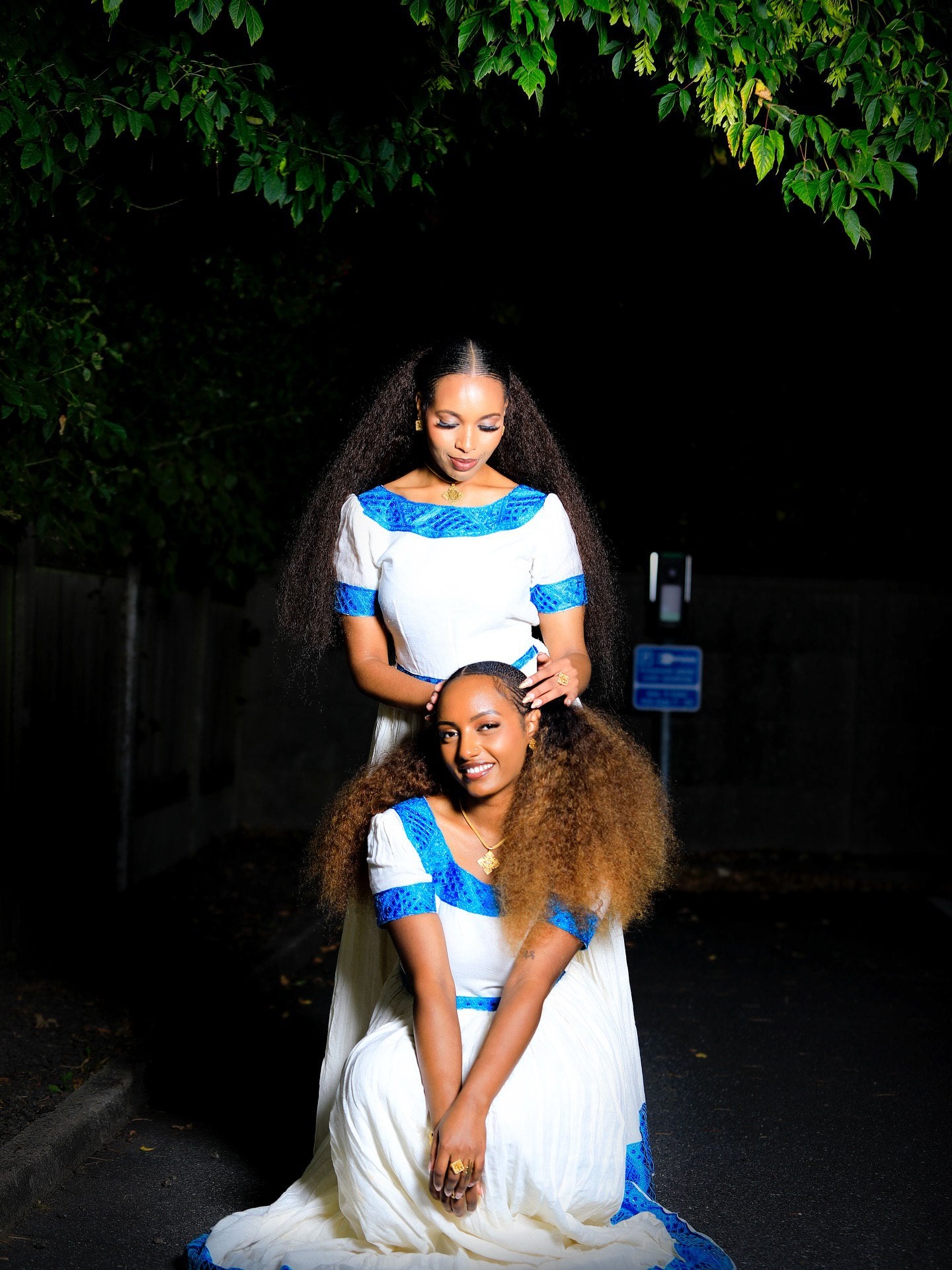ERGIBE BLUE WOVEN HABESHA KEMIS | GRACEFUL IN TRADITIONAL STYLE | AUTHENTIC HABESHA DRESS