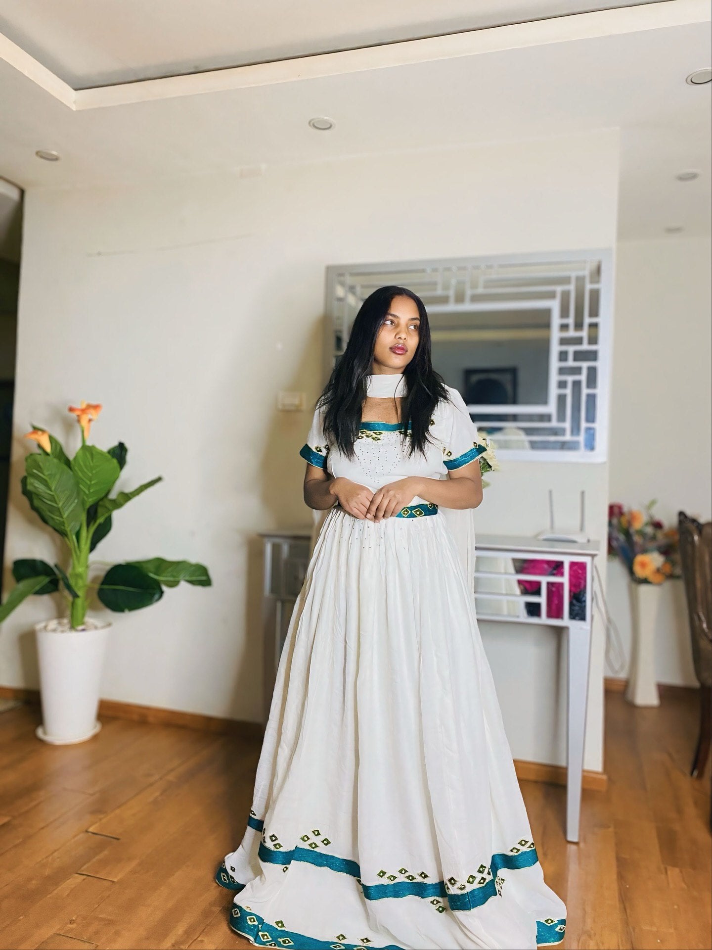 LEMI AUTHENTIC HABESHA DRESS | ETHIOPIAN TRADITIONAL DRESS | HANDWOVEN HABESHA KEMIS