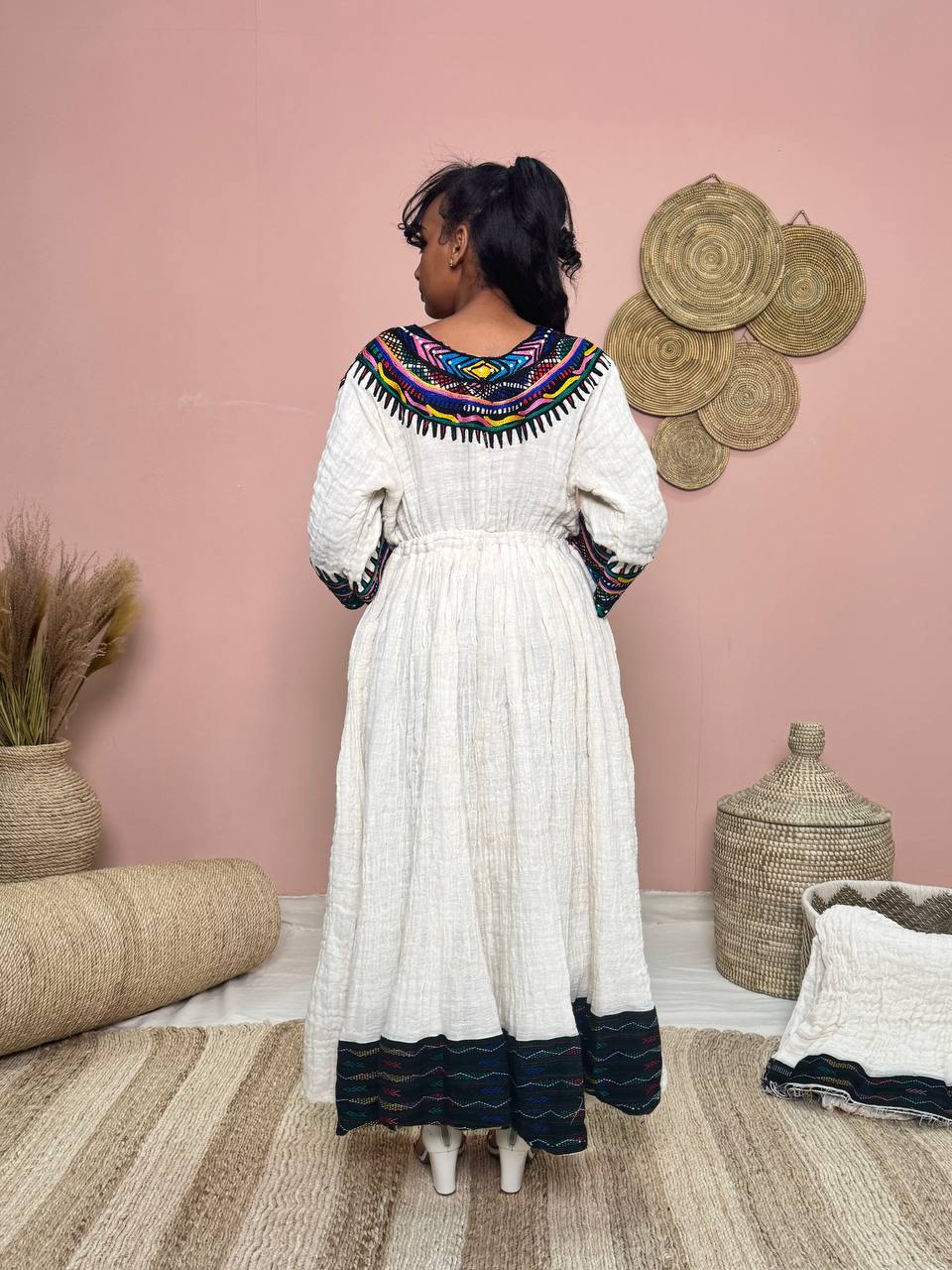 TAYECH HABESHA DRESS | TRADITIONAL ETHIOPIAN DRESS IN BEAUTIFUL DESIGN | MULTICOLOR HABESHA KEMIS