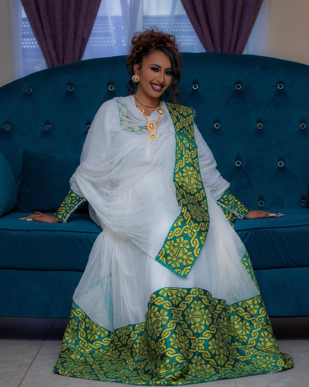 HAMLET EXQUISITE ETHIOPIAN DRESS | HABESHA KEMIS INSPIRED BY TRADITIONAL BEAUTY | HANDWOVEN HABESHA DRESS