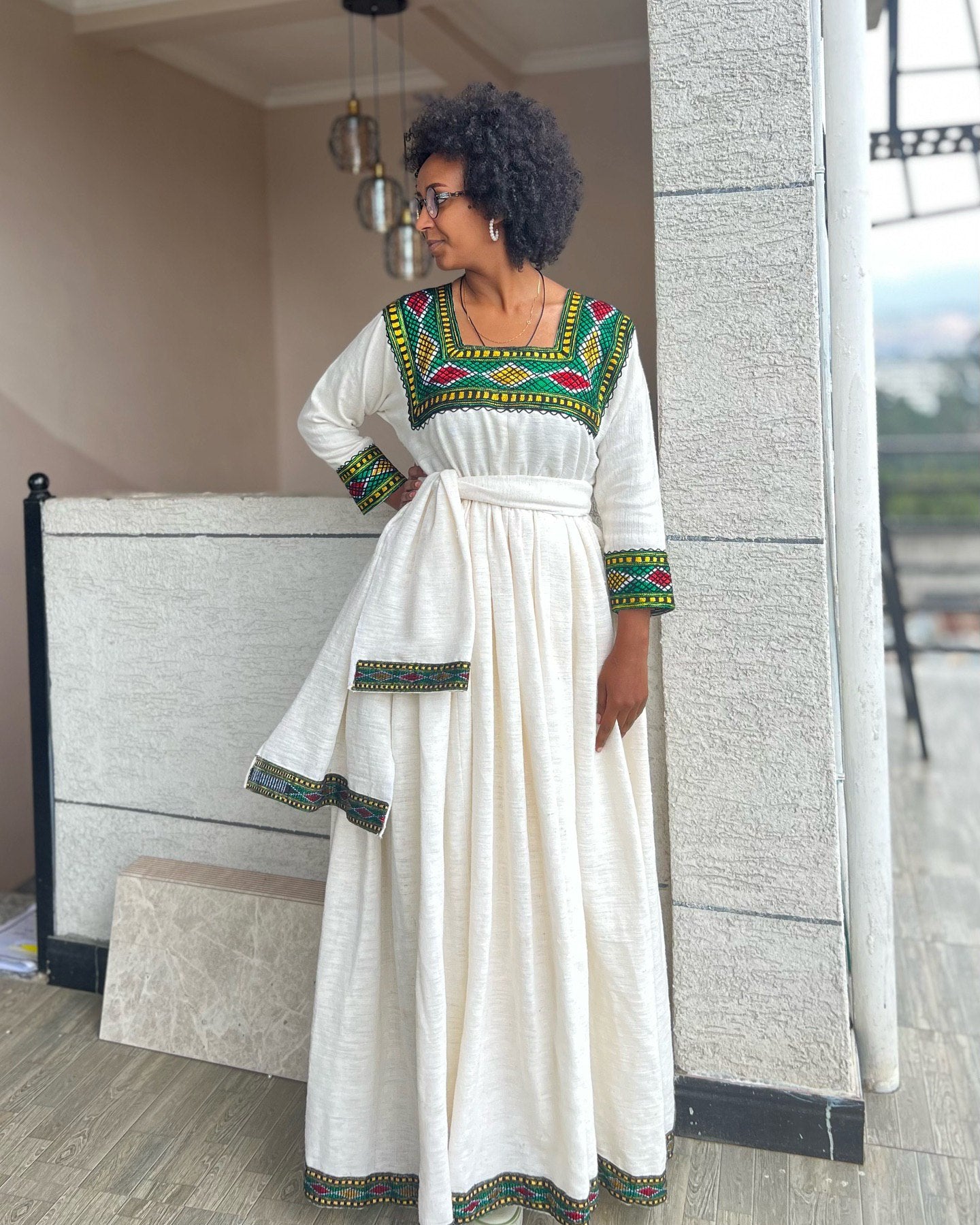 MIGAN TRADITIONAL ETHIOPIAN CLOTHING | FESTIVE HABESHA KEMIS | CLASSIC HABESHA DRESS