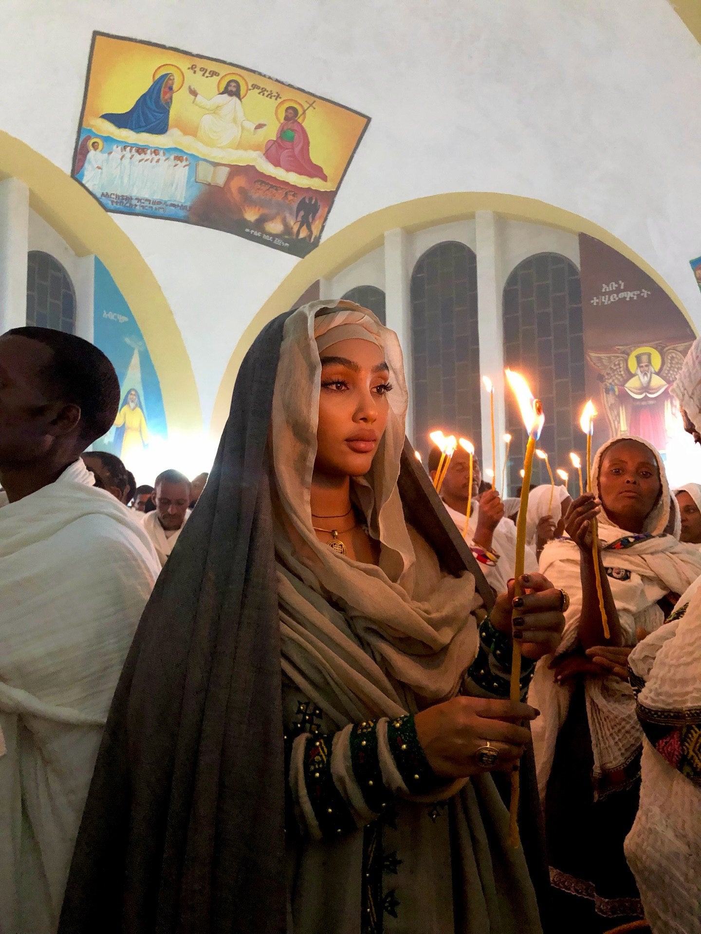 ELU TRADITIONAL HABESHA KEMIS | ANCIENT-INSPIRED ETHIOPIAN DRESS | GREEN AND GREY HABESHA KEMIS