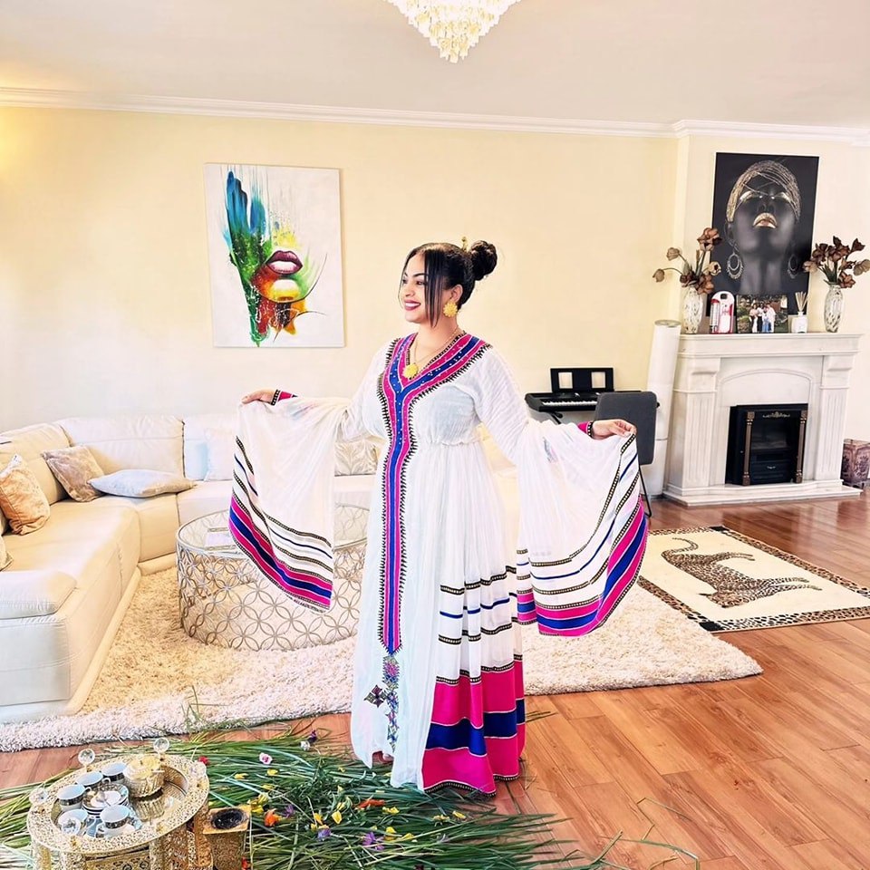 AYNABEBA VIBRANT ERITREAN & ETHIOPIAN DRESS WEAR | HABESHA KEMIS COLLECTION | HABESHA DRESS FOR SPECIAL OCCASIONS