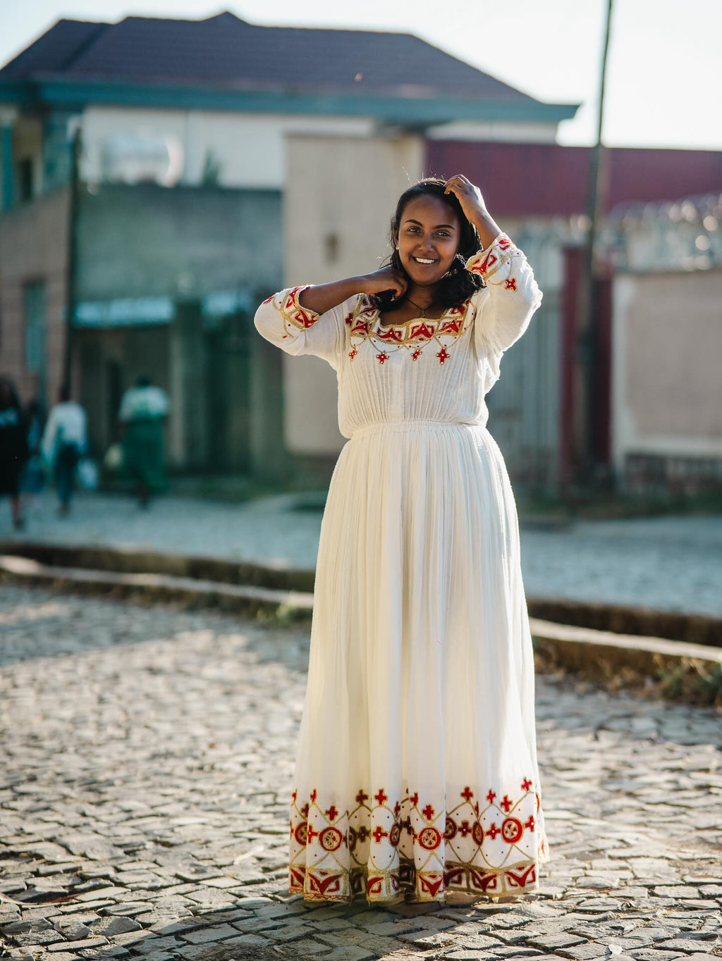 GIZEWERK HERITAGE-CRAFTED HABESHA DRESS | ETHIOPIAN CEREMONIAL HABESHA KEMIS | ETHIOPIAN DRESS COLLECTION