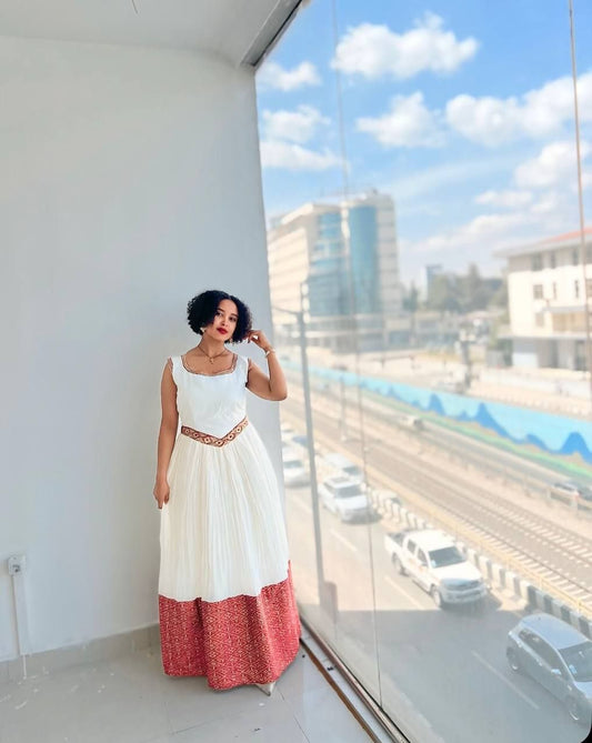 SLEEVELESS HABESHA KEMIS ELEGANT ETHIOPIAN TRADITIONAL DRESS STYLE