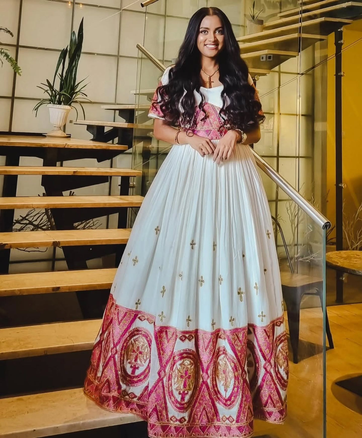 AYNEWERK TRADITIONAL ETHIOPIAN WEDDING DRESS | TRADITIONAL HABESHA DRESS | ETHIOPIAN CLOTHING STYLE