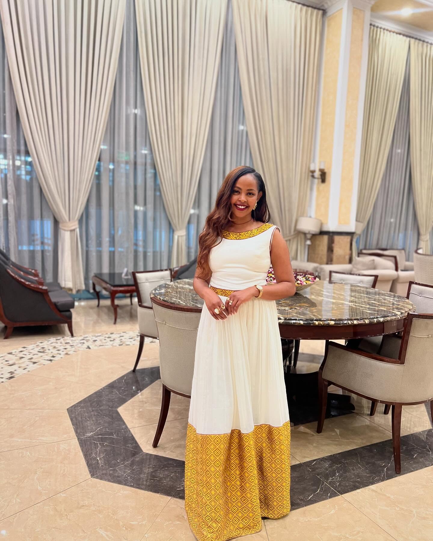 SARONIA CULTURAL ELEGANCE HABESHA KEMIS WITH GOLD DETAILING | CLASSIC HABESHA DRESS STYLE | TRADITIONAL CULTURAL WEAR