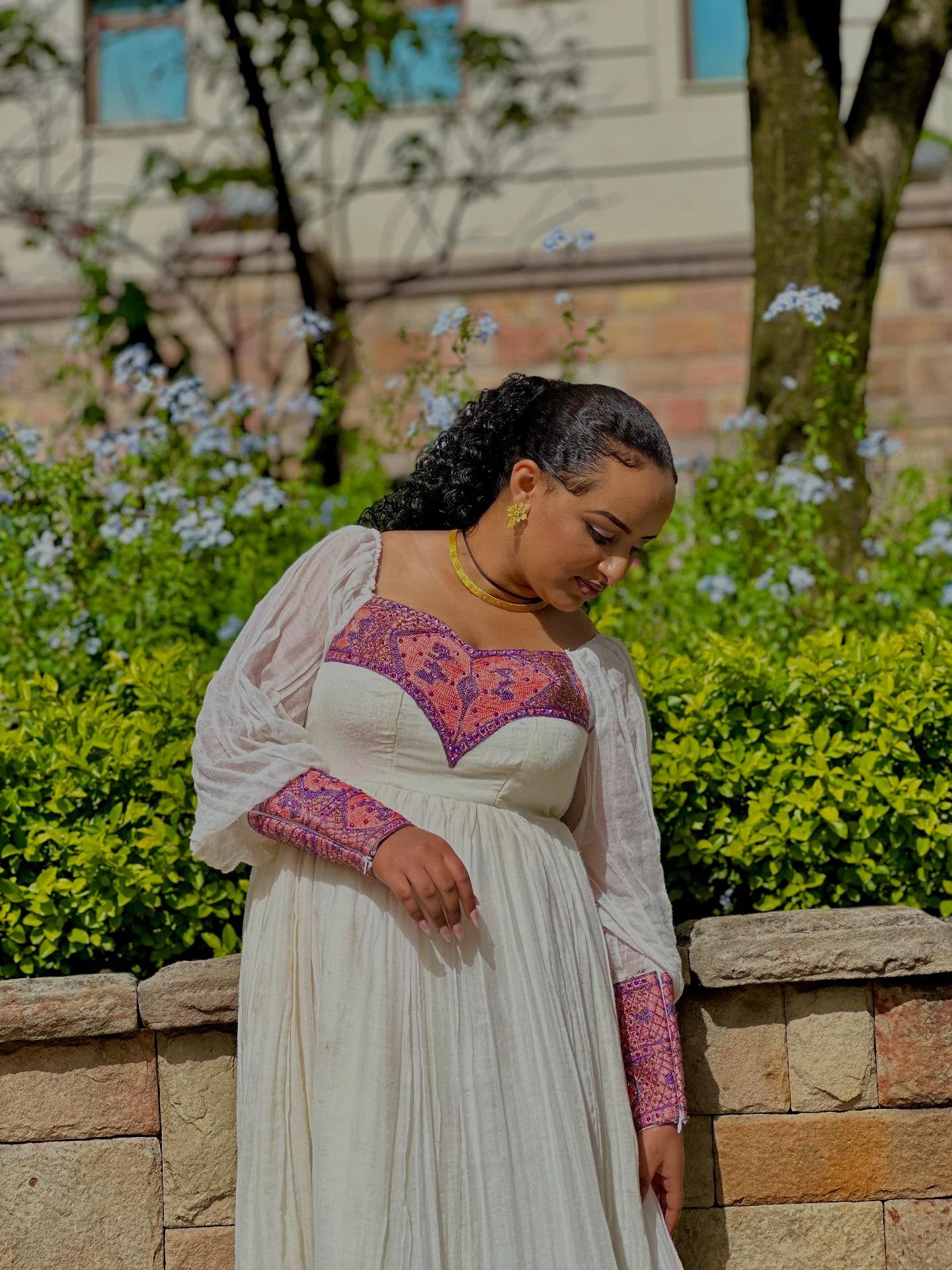 SAHLEWERK TRADITIONAL ETHIOPIAN DRESS | HABESHA DRESS FOR CULTURAL CELEBRATIONS | GRACEFUL HABESHA KEMIS