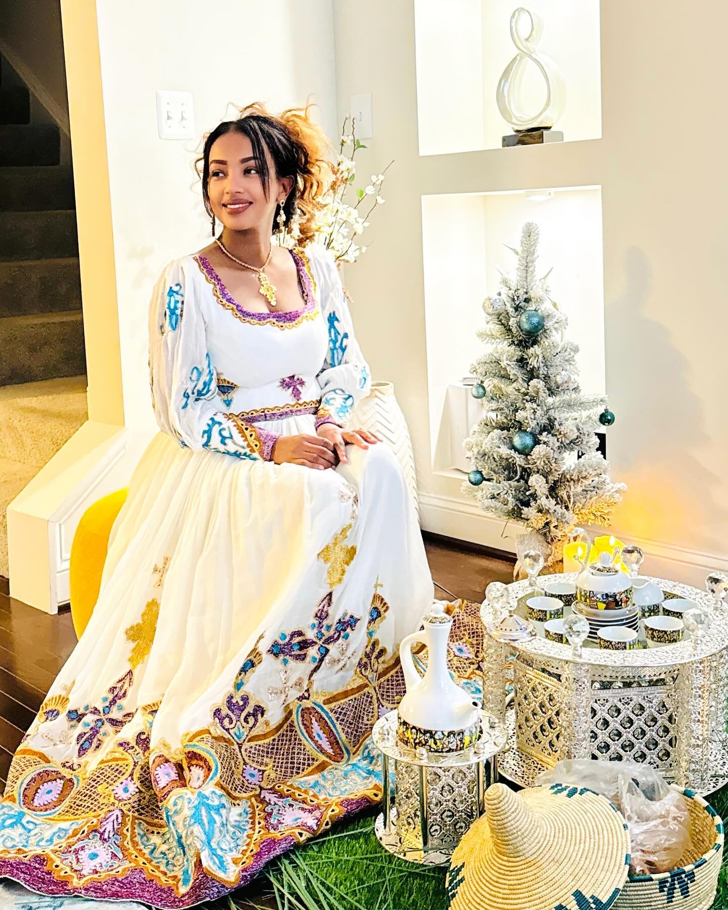 SEMAET COLORFUL HABESHA DRESS | VIBRANT HABESHA KEMIS | AUTHENTIC ETHIOPIAN DRESS