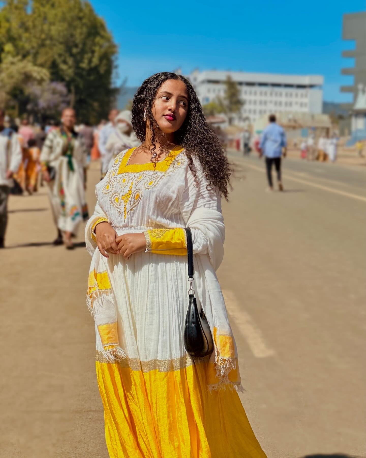 WEYNAYE YELLOW WOVEN HABESHA DRESS | TIMELESS HABESHA KEMIS | INSPIRED BY ETHIOPIAN CLOTHING HERITAGE
