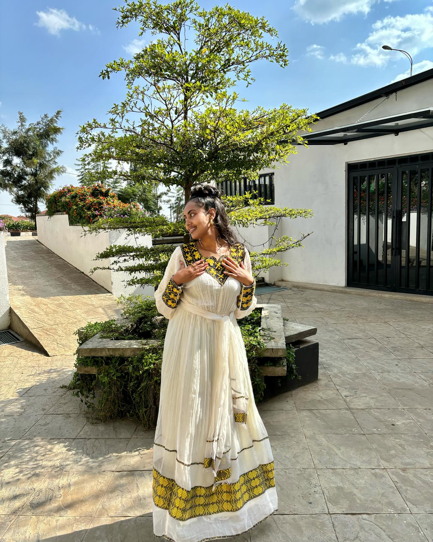 MERA LONG SLEEVE HABESHA DRESS | CULTURAL HABESHA KEMIS | AUTHENTIC ETHIOPIAN CLOTHING
