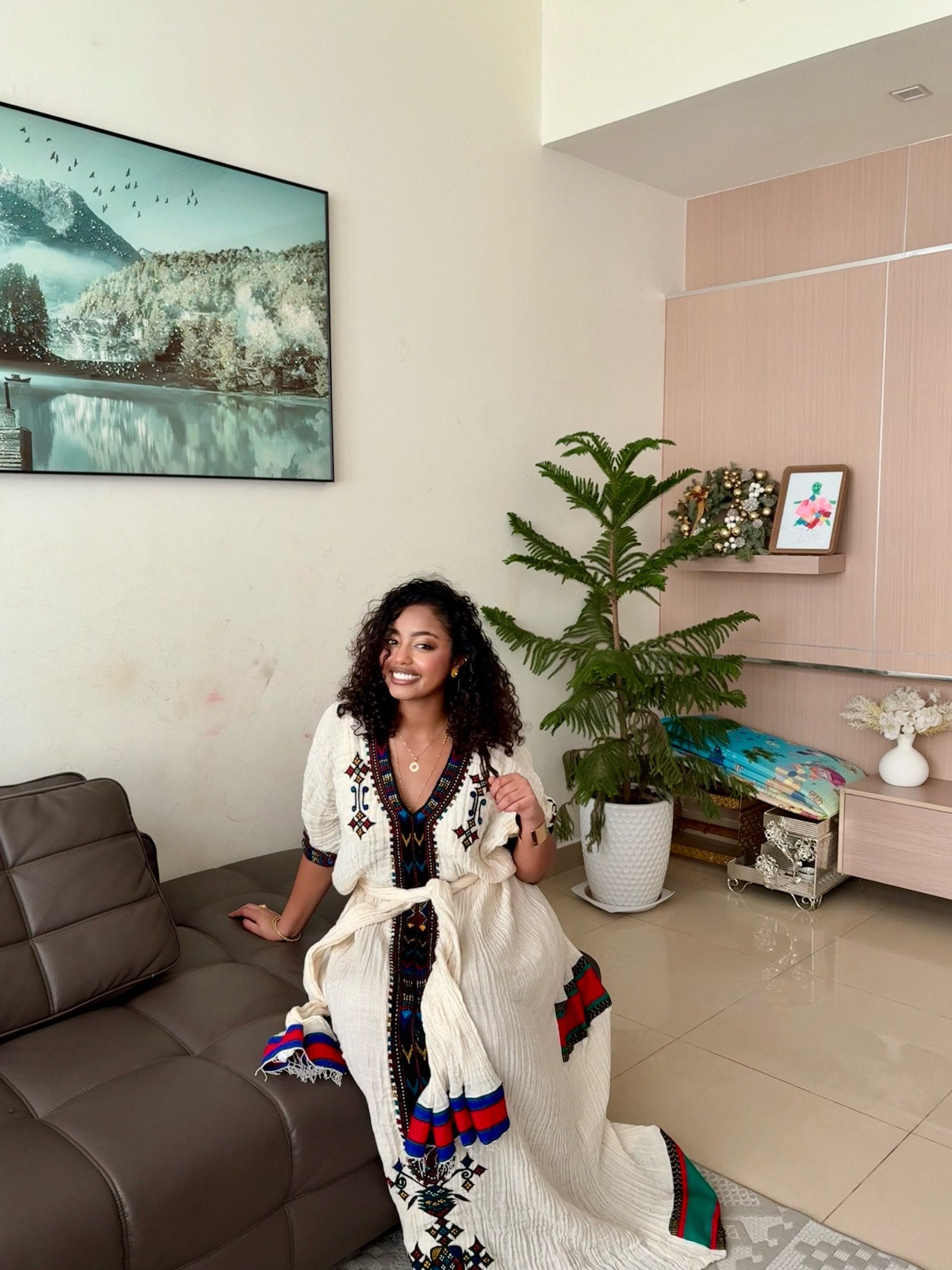 YALEMSEW MULTICOLOR HABESHA DRESSTRADITIONAL ETHIOPIAN CLOTHING | AUTHENTIC CULTURAL HABESHA KEMIS