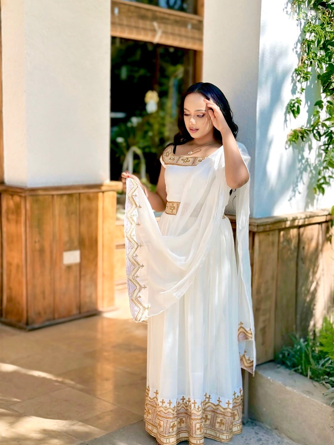 SLEEVELESS HABESHA KEMIS WITH GOLDEN EMBROIDERY | ELEGANT HABESHA DRESS COLLECTION 