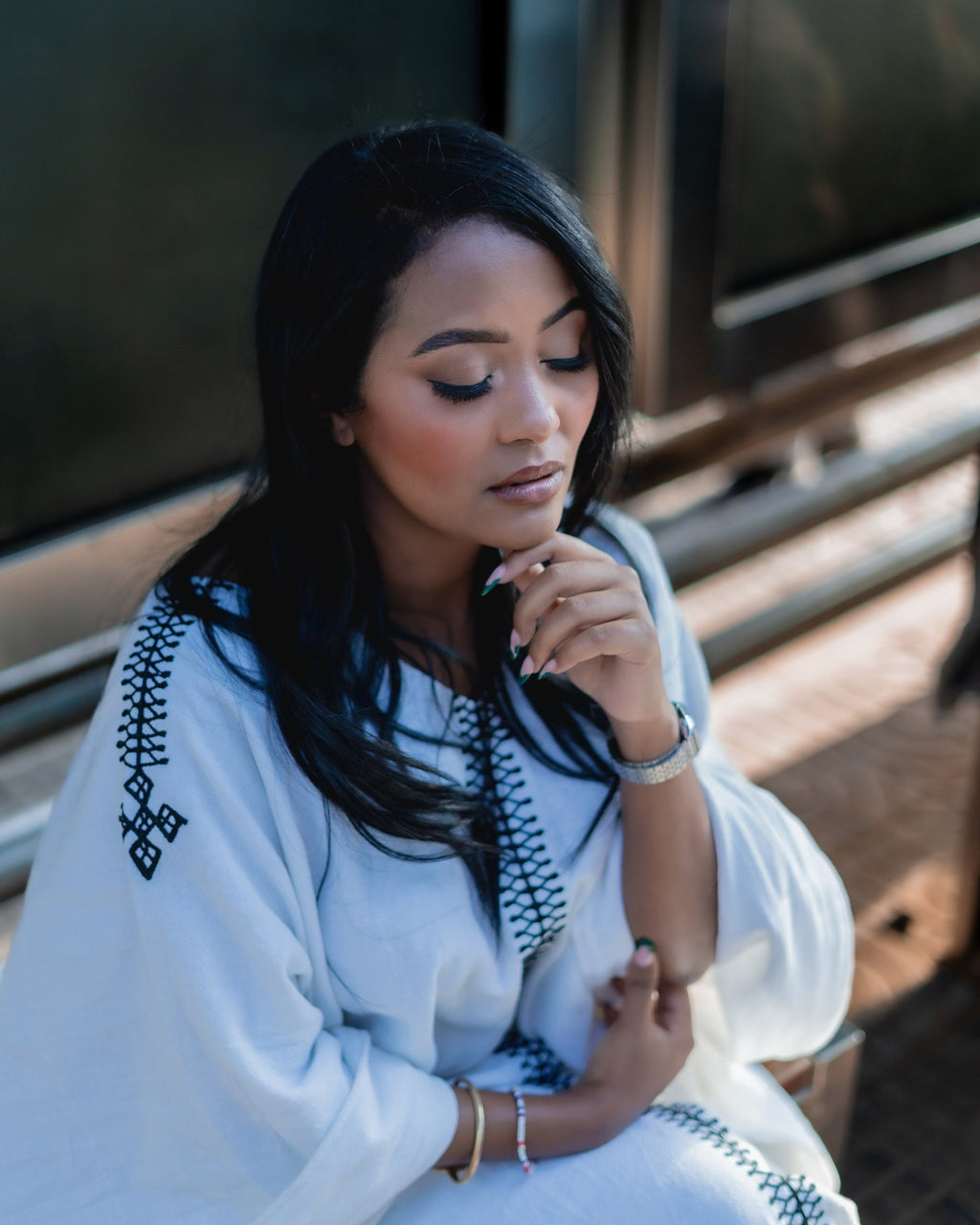 BELI FLOWING WHITE HABESHA DRESS | AUTHENTIC HABESHA KEMIS | TIMELESS ETHIOPIAN DRESS
