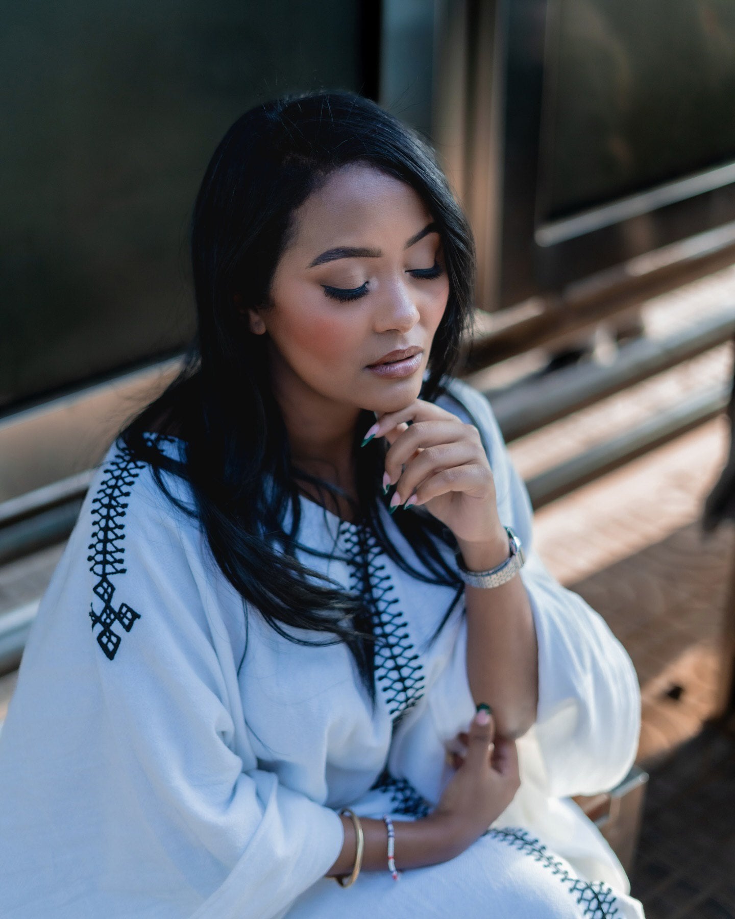 BELI FLOWING WHITE HABESHA DRESS | AUTHENTIC HABESHA KEMIS | TIMELESS ETHIOPIAN DRESS