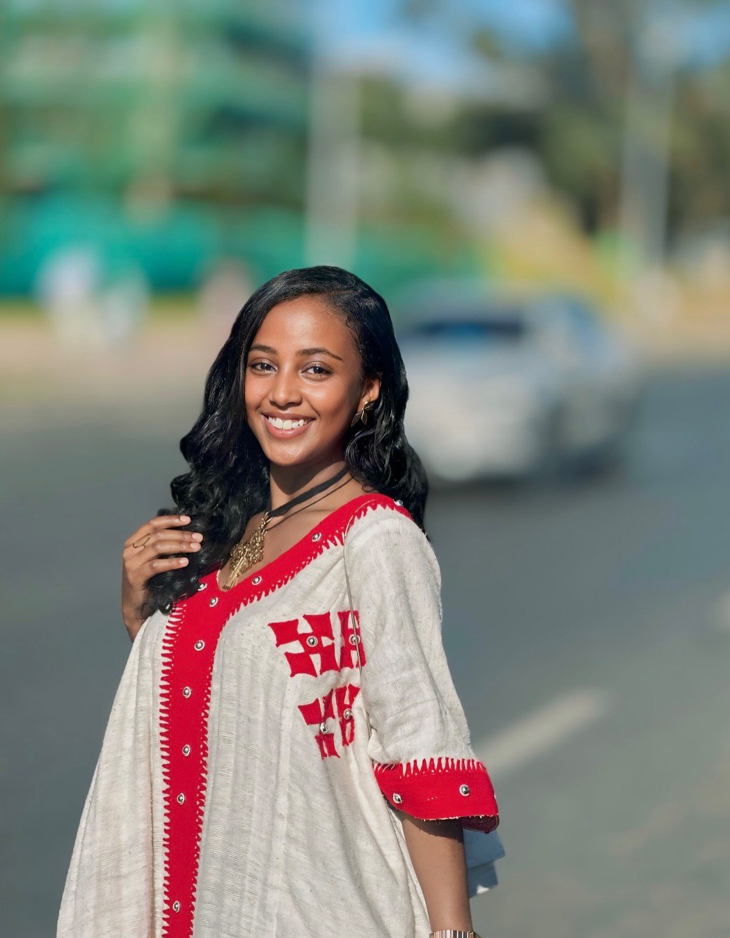 BEYENECH BEAUTIFUL ETHIOPIAN CLOTHING | RED EMBROIDERY HABESHA DRESS | HANDWOVEN HABESHA KEMIS