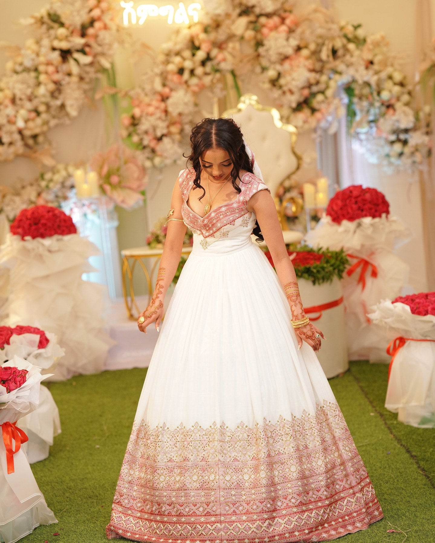 SHIBIRE LUXURIOUS ETHIOPIAN WEDDING DRESS | HABESHA KEMIS FOR WEDDING | TRADITIONAL ETHIOPIAN WEDDING DRESS
