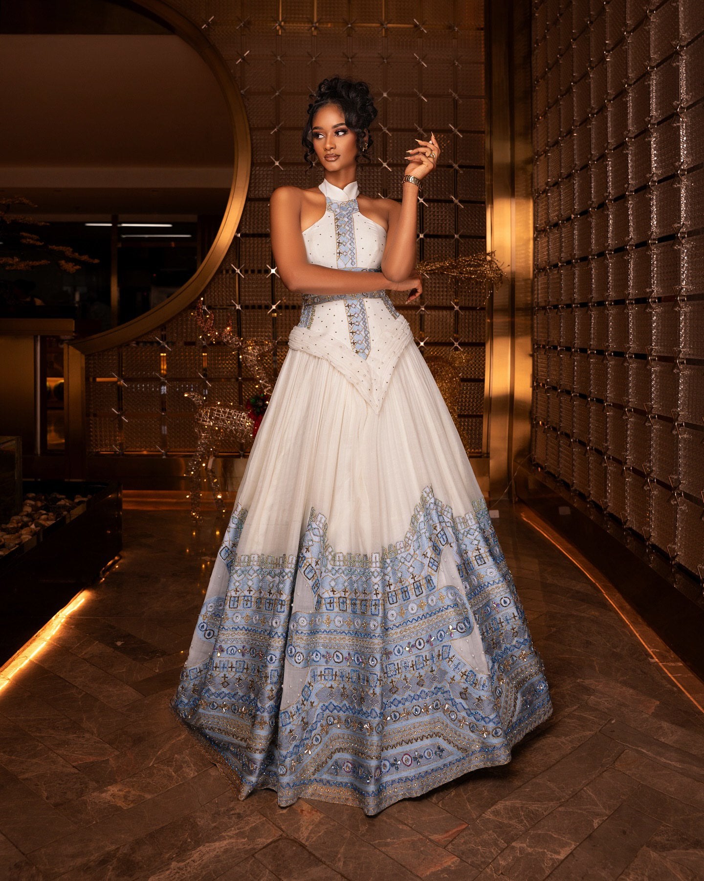 TAMRI SLEEVELESS HABESHA KEMIS FOR WEDDING | TRADITIONAL ETHIOPIAN WEDDING DRESS | LUXURIOUS HABESHA DRESS