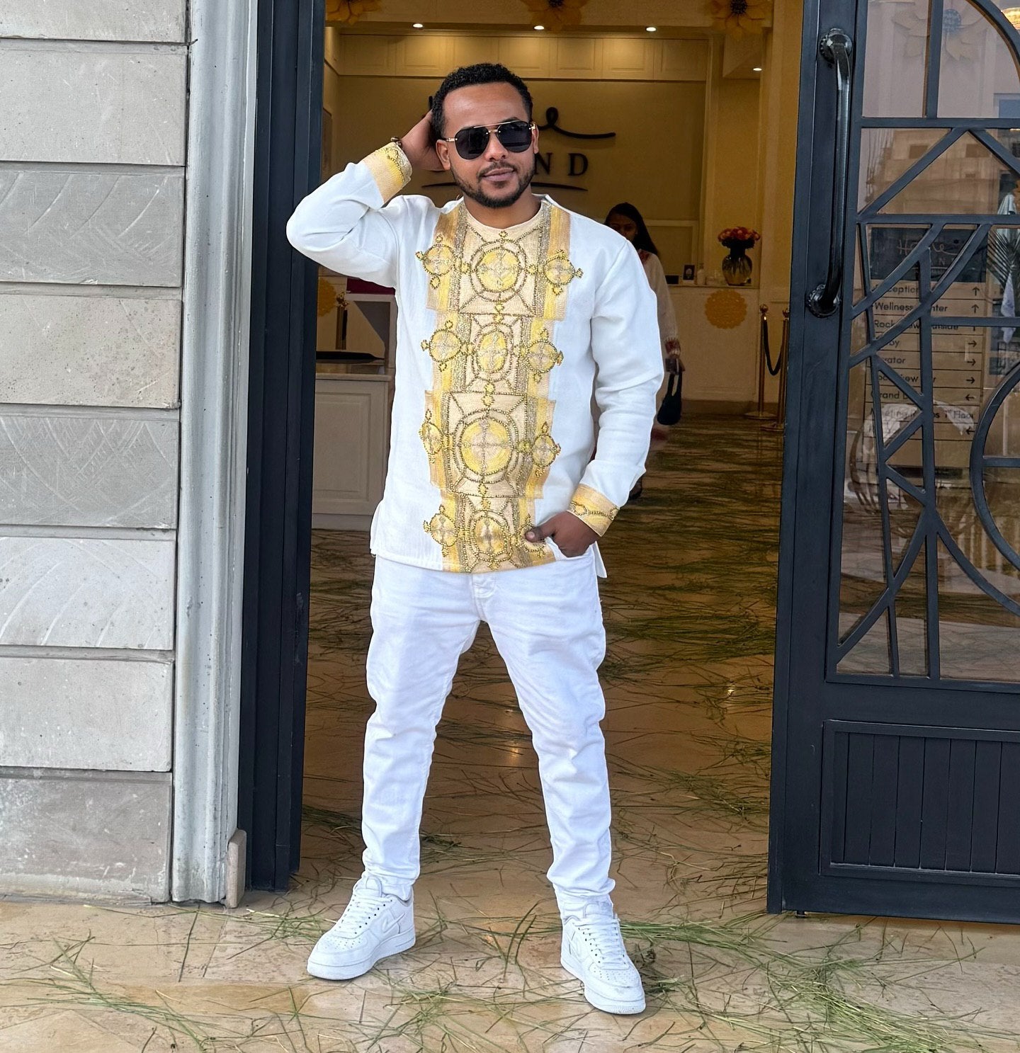 MINTE ETHIOPIAN MEN’S TRADITIONAL SHIRT | HANDMADE HABESHA EMBROIDERED CLOTHING