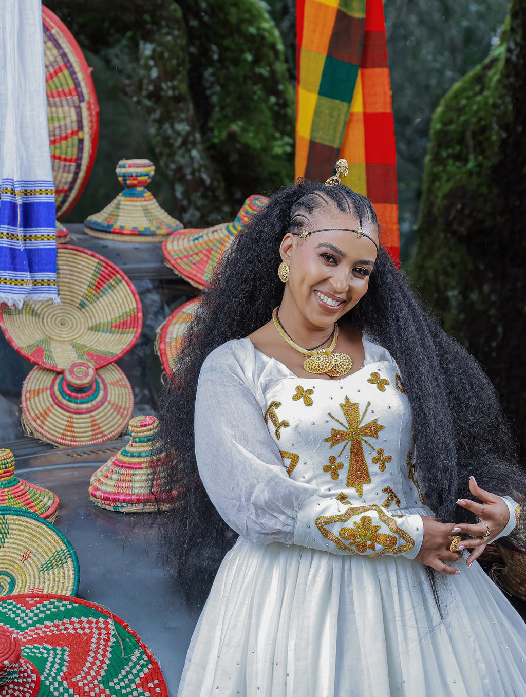 MUNIT LONG SLEEVE HABESHA KEMIS | ELEGANT TRADITIONAL ETHIOPIAN DRESS | HABESHA DRESS FOR EVENTS