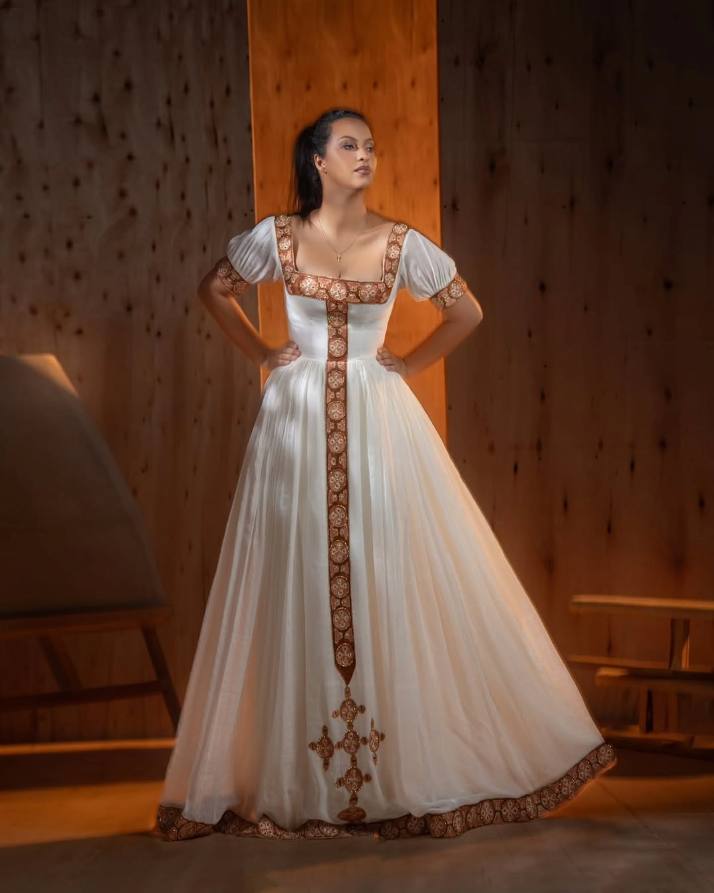 YIMEGNUSH HABESHA DRESS | SHORT SLEEVE HABESHA KEMIS | ETHIOPIAN DRESS COLLECTION