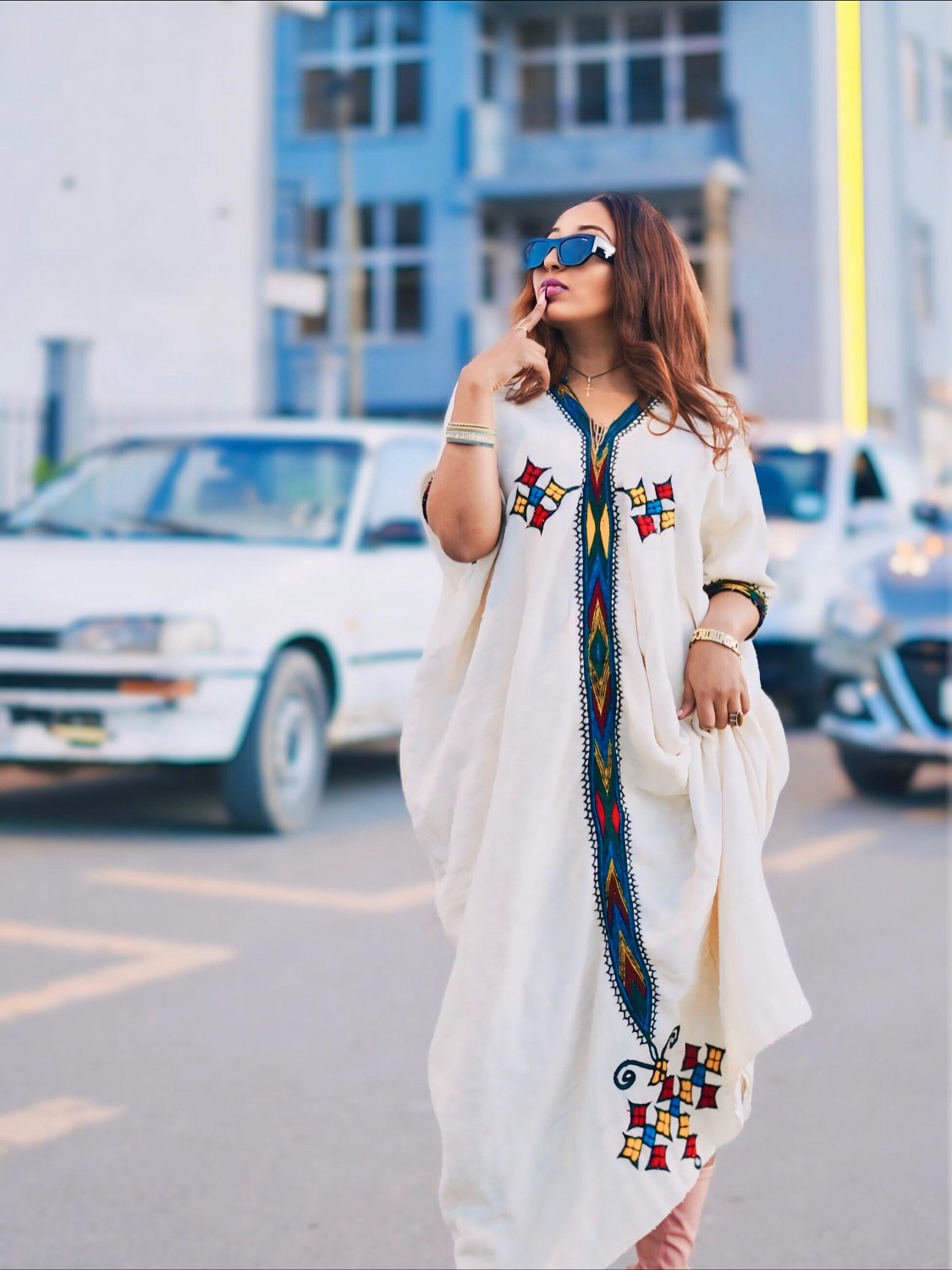 HABESHA KEMIS – MULTICOLOR EMBROIDERED HABESHA DRESS | ETHIOPIAN TRADITIONAL DRESS