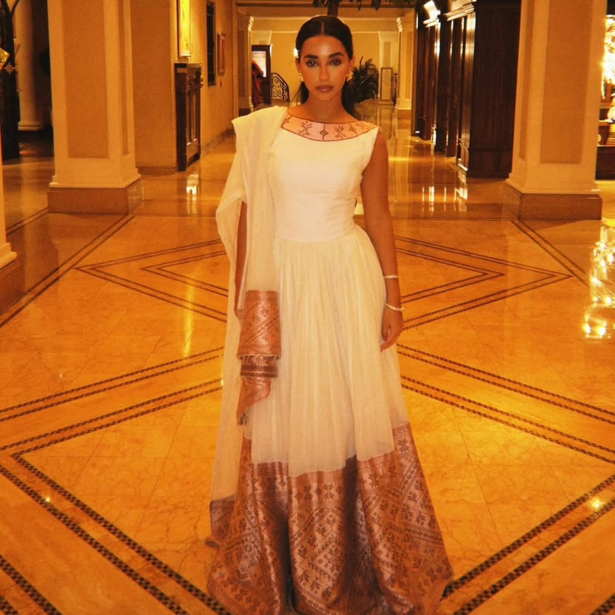 YABNAT SLEEVELESS HABESHA KEMIS | ETHIOPIAN DRESS COLLECTION | HANDWOVEN HABESHA DRESS