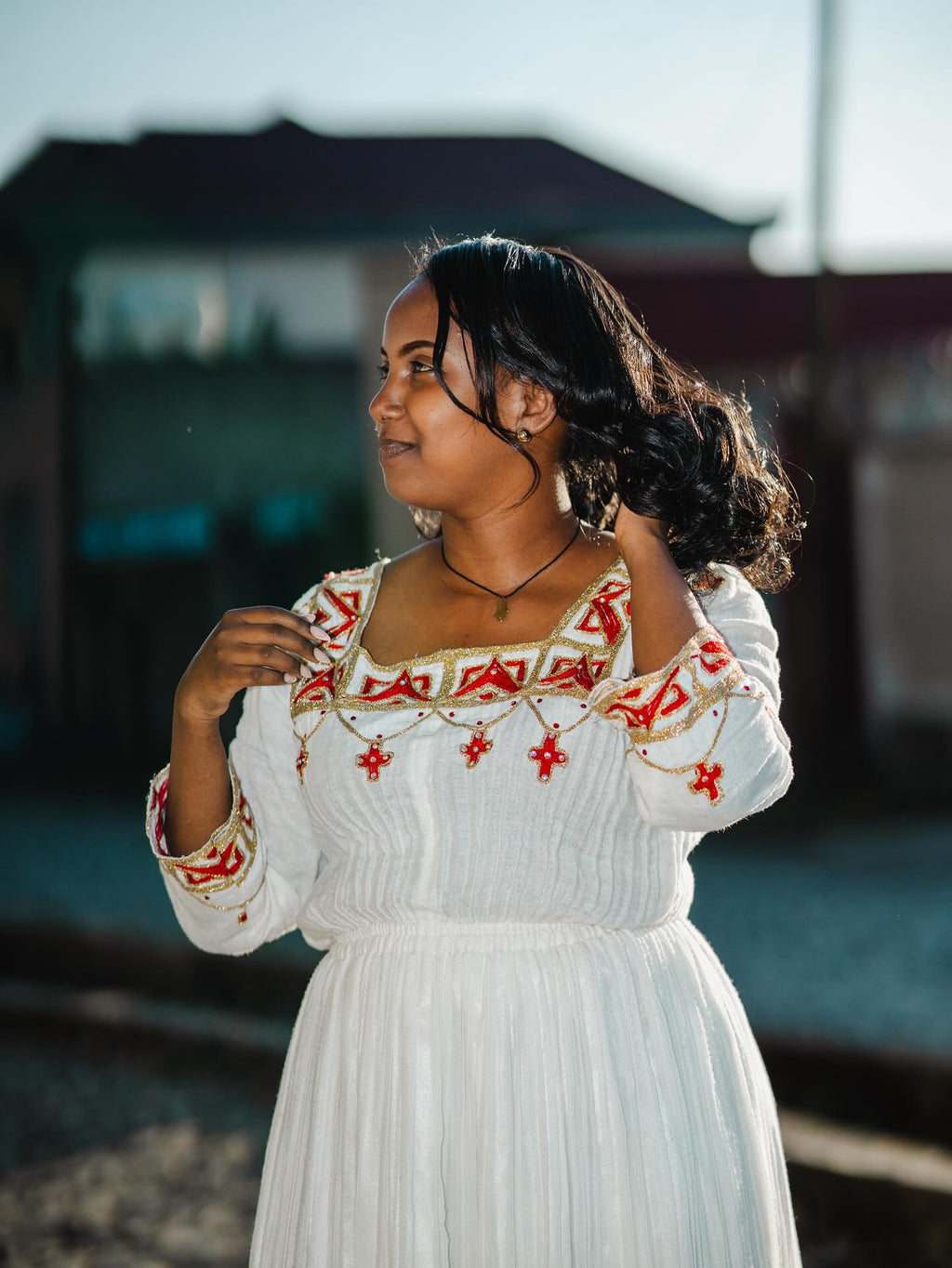 GIZEWERK HERITAGE-CRAFTED HABESHA DRESS | ETHIOPIAN CEREMONIAL HABESHA KEMIS | ETHIOPIAN DRESS COLLECTION