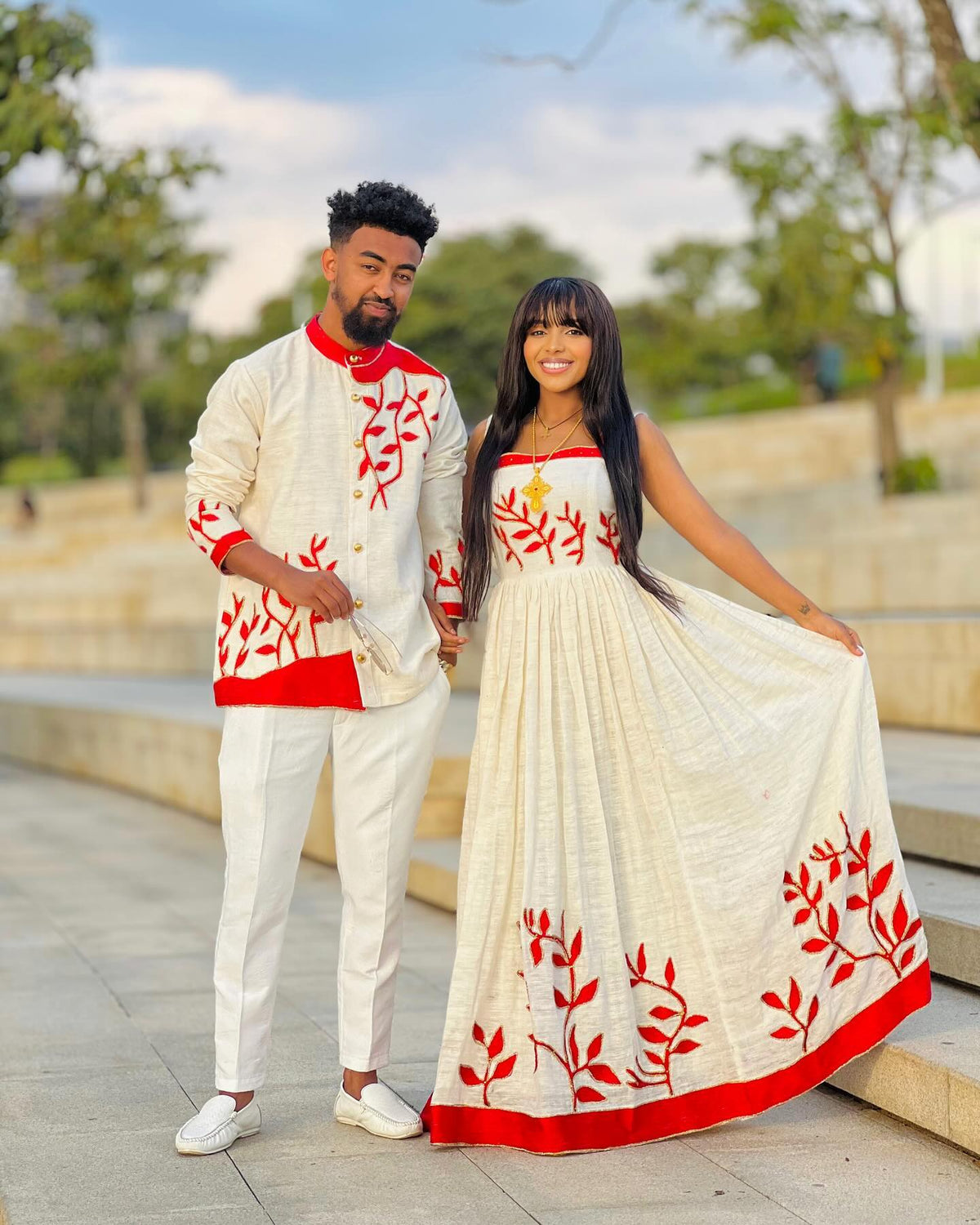 EDLWERK TRADITIONAL ETHIOPIAN COUPLE OUTFIT | MATCHING HABESHA WEAR | CULTURAL CLOTHING