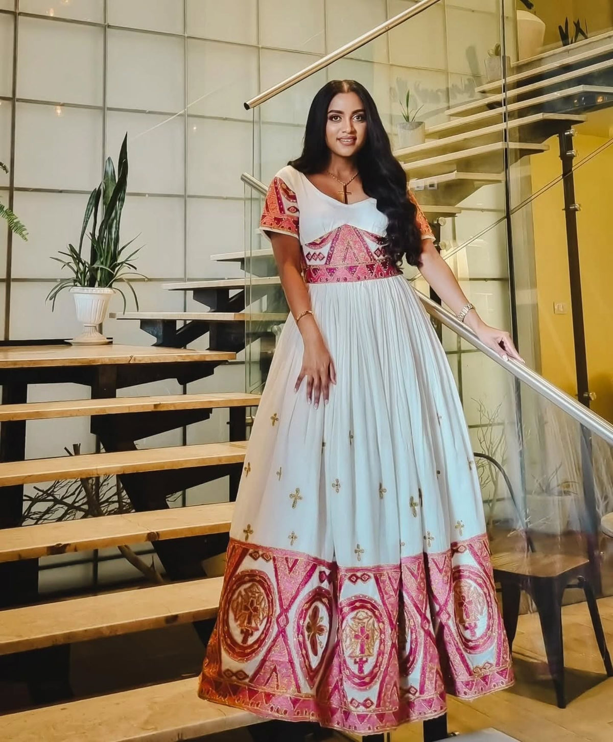 AYNEWERK TRADITIONAL ETHIOPIAN WEDDING DRESS | TRADITIONAL HABESHA DRESS | ETHIOPIAN CLOTHING STYLE