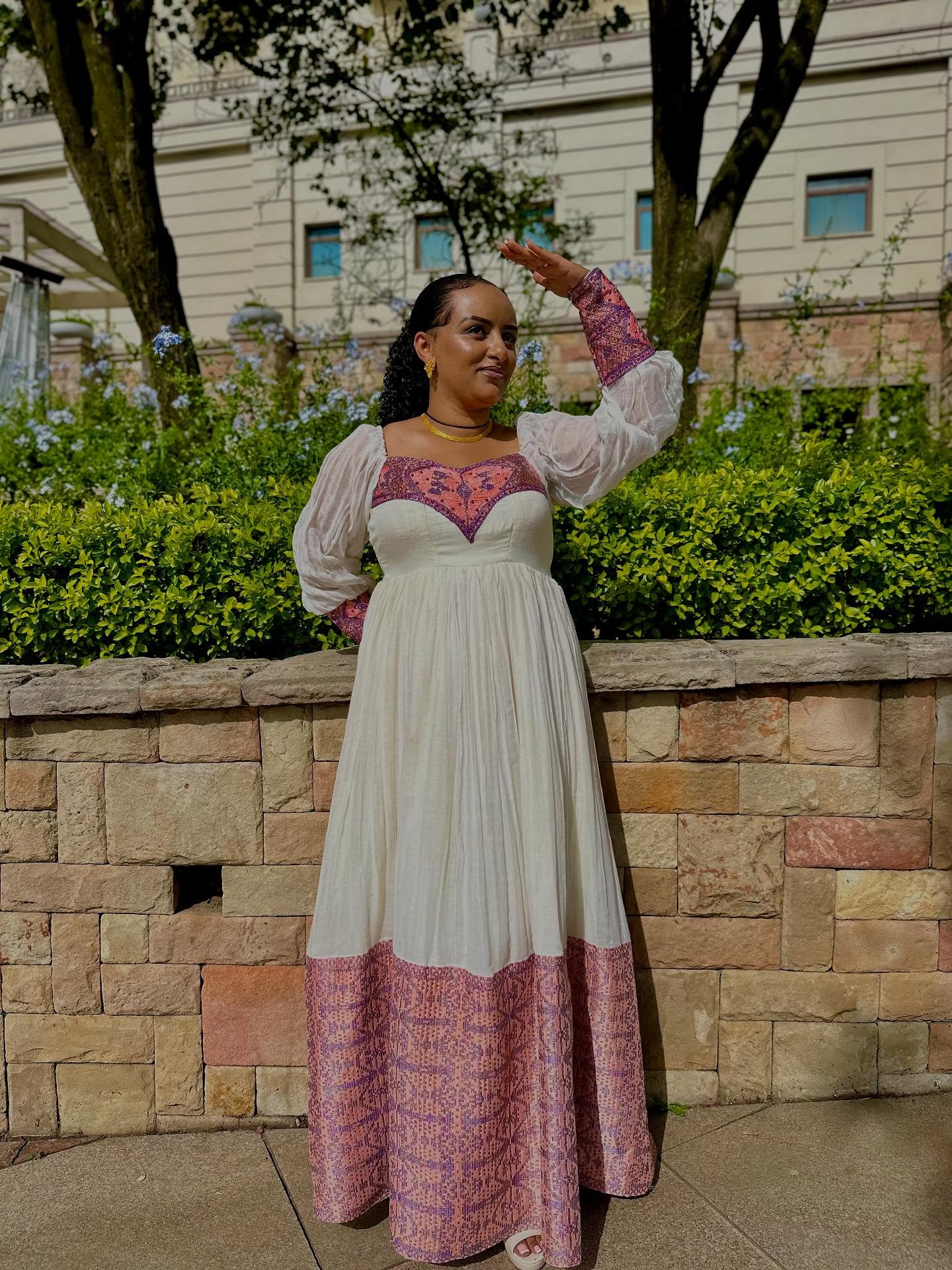 SAHLEWERK TRADITIONAL ETHIOPIAN DRESS | HABESHA DRESS FOR CULTURAL CELEBRATIONS | GRACEFUL HABESHA KEMIS