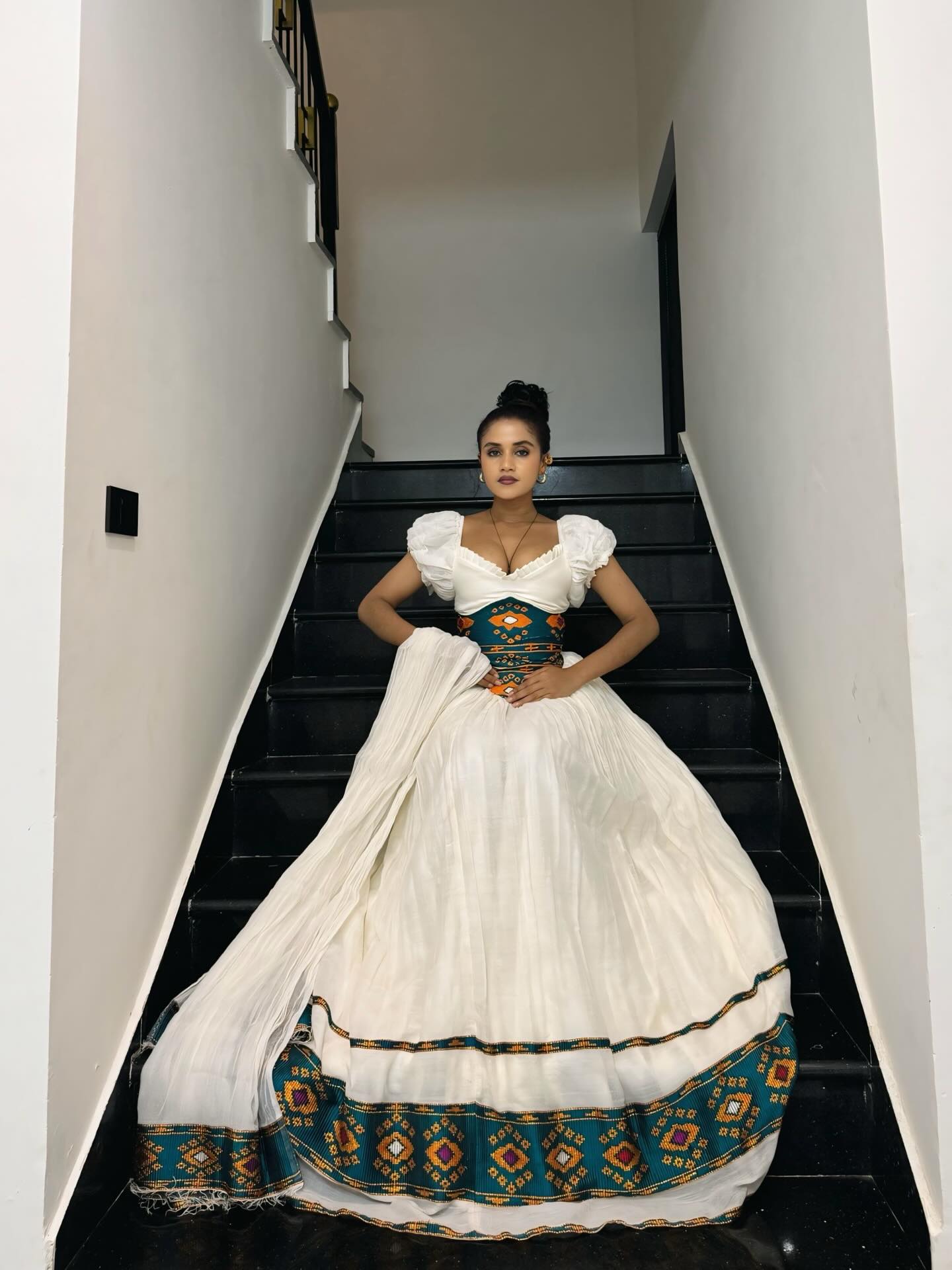 MIRA PUFF SLEEVE HABESHA KEMIS | BEAUTIFUL DESIGN HABESHA DRESS | STYLISH ETHIOPIAN CLOTHING