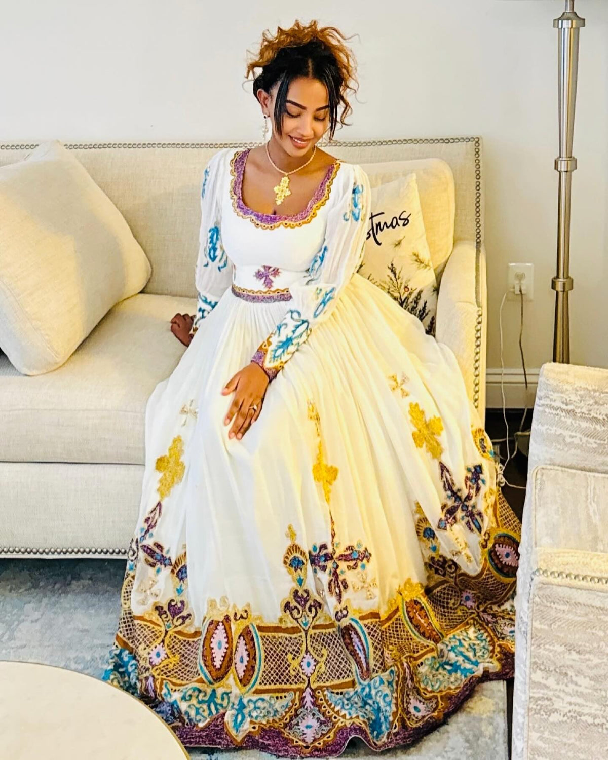 SEMAET COLORFUL HABESHA DRESS | VIBRANT HABESHA KEMIS | AUTHENTIC ETHIOPIAN DRESS