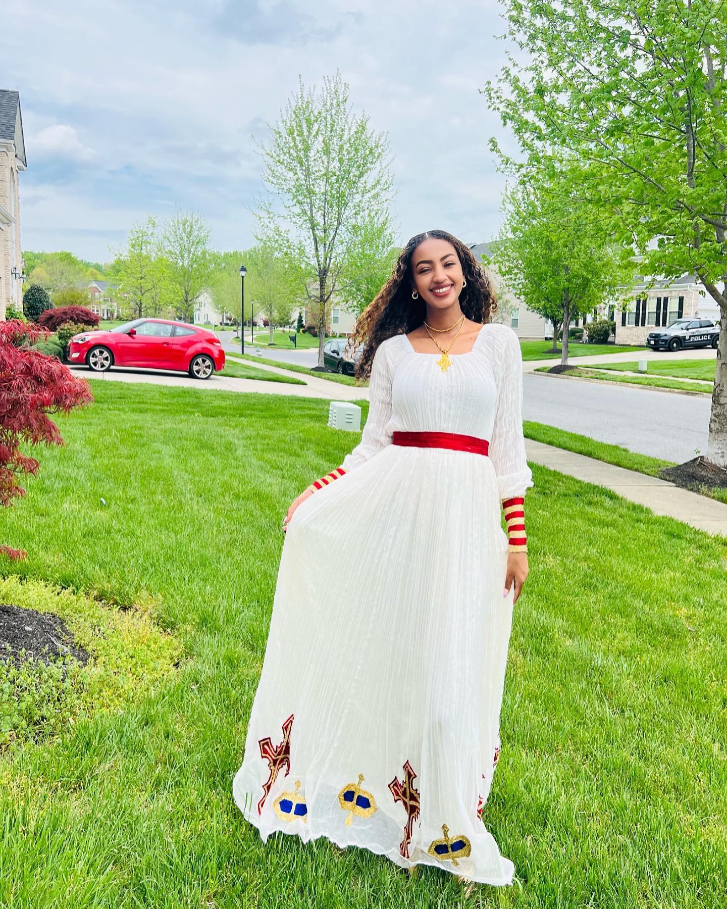 KELEMWERK WHITE HABESHA KEMIS | CROSS EMBROIDERY HABESHA DRESS | ETHIOPIAN TRADITIONAL DRESS