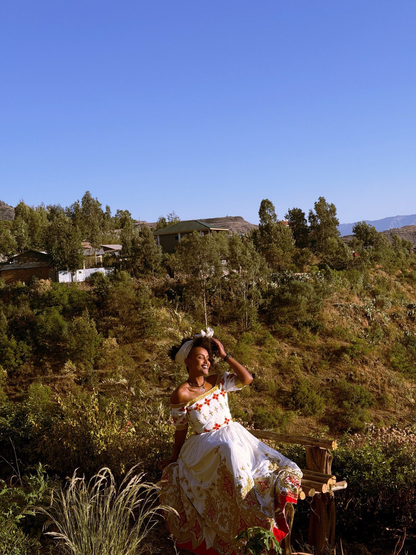 HABTAMWA OFF-SHOULDER HABESHA KEMIS | AUTHENTIC HABESHA DRESS | ETHIOPIAN WEDDING DRESS