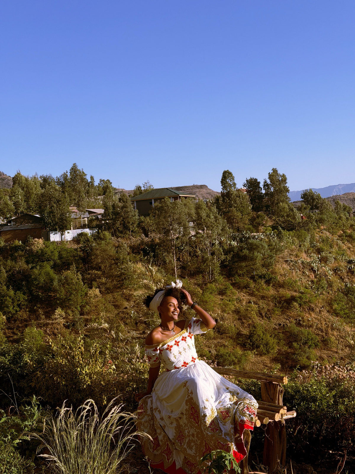 HABTAMWA OFF-SHOULDER HABESHA KEMIS | AUTHENTIC HABESHA DRESS | ETHIOPIAN WEDDING DRESS