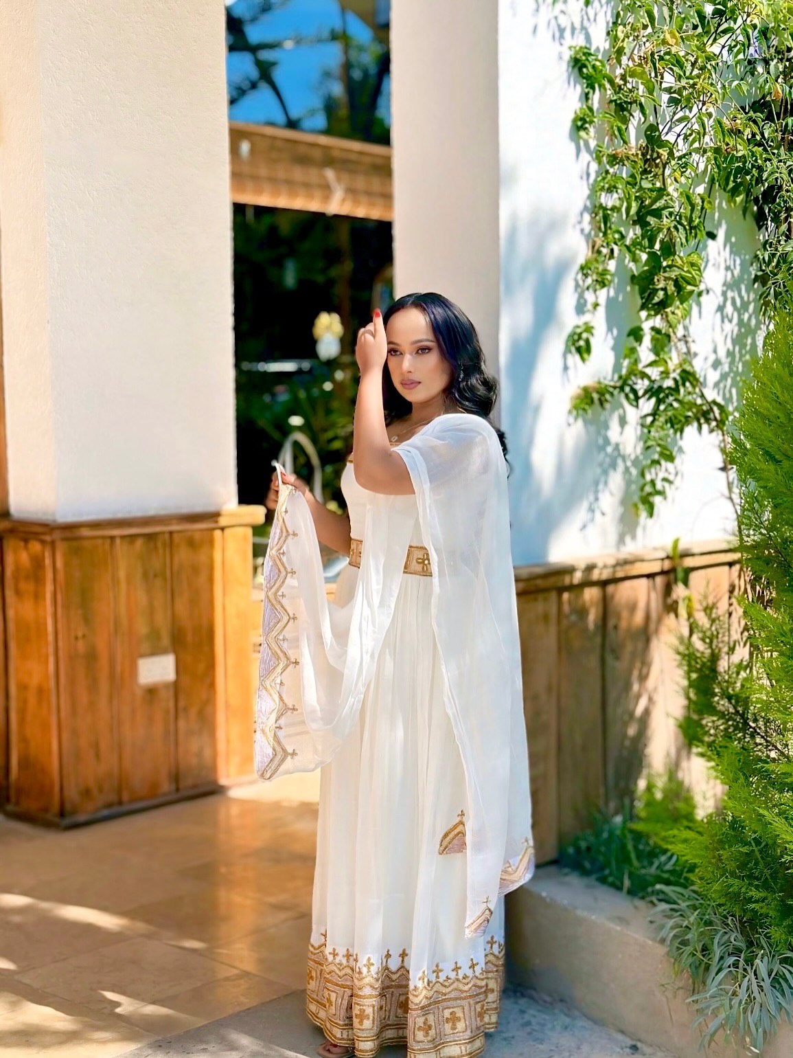 LIYAT SLEEVELESS HABESHA KEMIS WITH GOLDEN EMBROIDERY | HABESHA DRESS COLLECTION | ETHIOPIAN TRADITIONAL DRESS