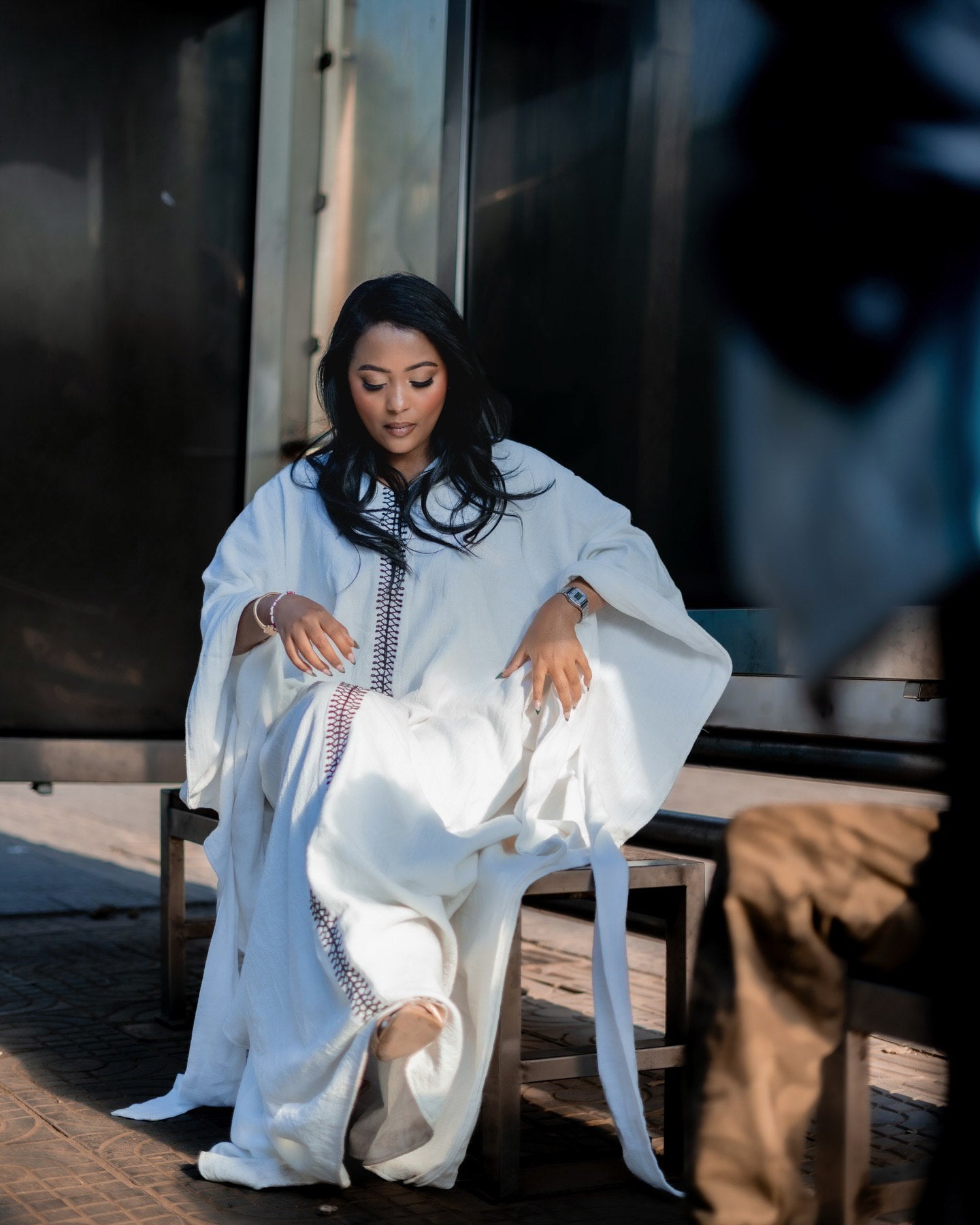 BELI FLOWING WHITE HABESHA DRESS | AUTHENTIC HABESHA KEMIS | TIMELESS ETHIOPIAN DRESS