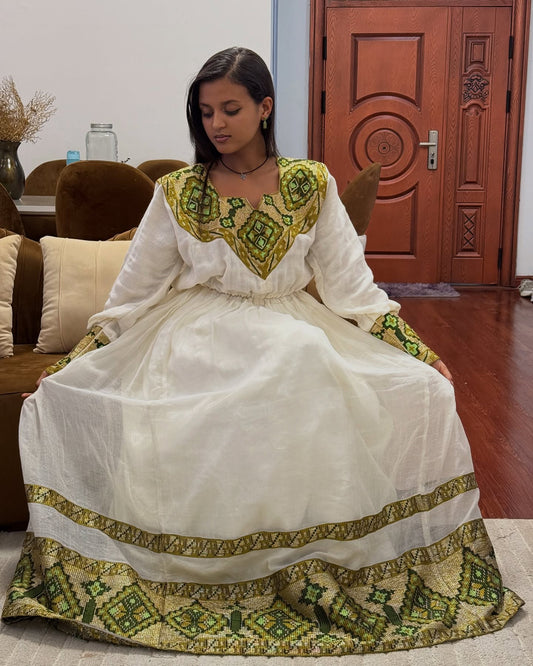 LONG SLEEVE MULTICOLOR WOVEN HABESHA DRESS – AUTHENTIC ETHIOPIAN CLOTHING 