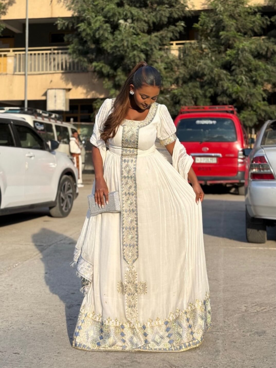 SHORT SLEEVE HABESHA TRADITIONAL DRESS AUTHENTIC ETHIOPIAN CLOTHING 
