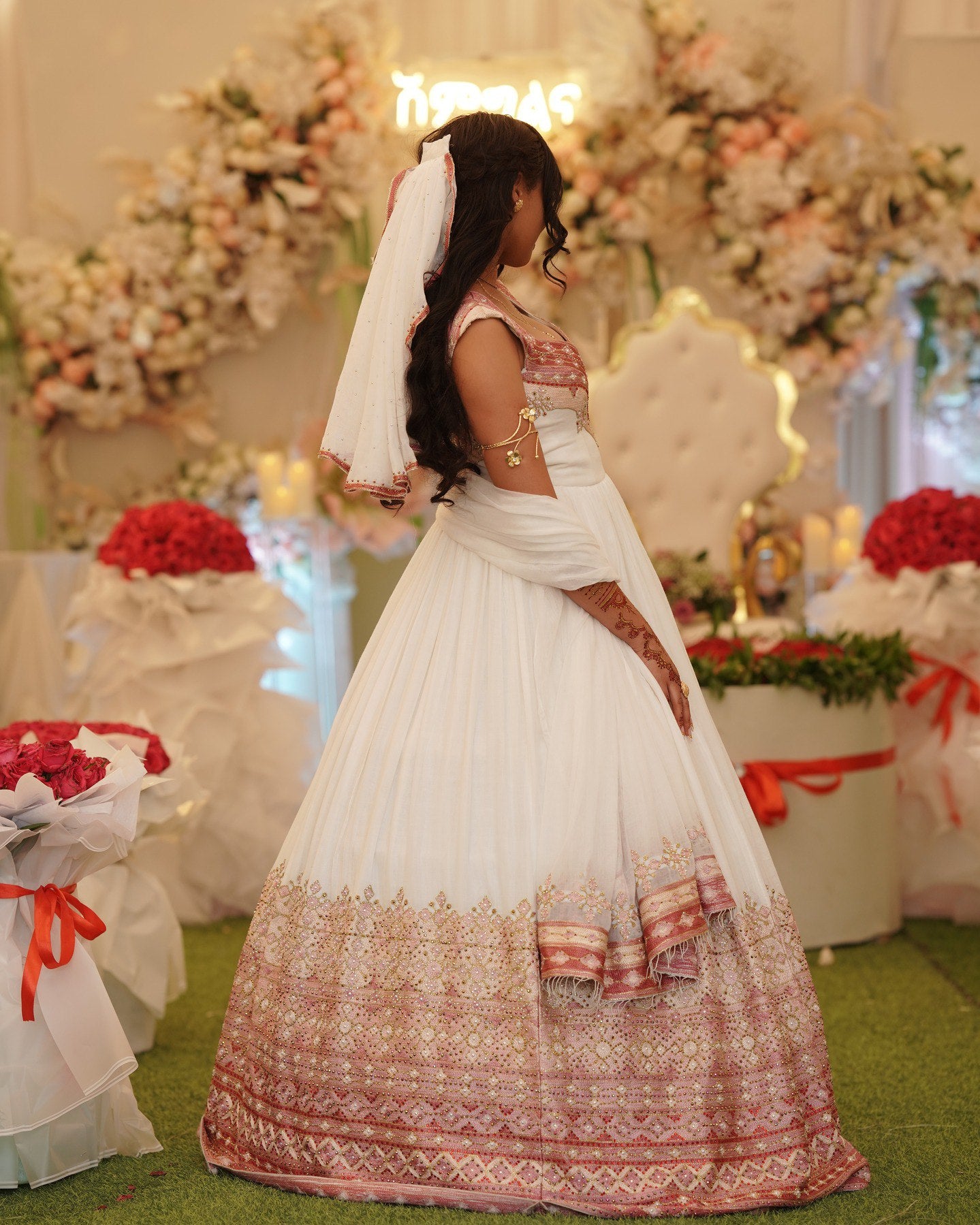 SHIBIRE LUXURIOUS ETHIOPIAN WEDDING DRESS | HABESHA KEMIS FOR WEDDING | TRADITIONAL ETHIOPIAN WEDDING DRESS