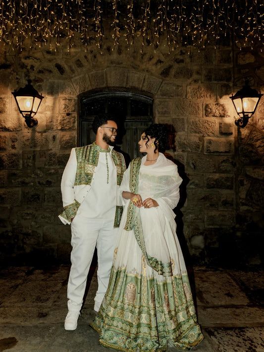 MATCHING ETHIOPIAN COUPLE OUTFITS | HABESHA KEMIS | HABESHA COUPLE ATTIRE