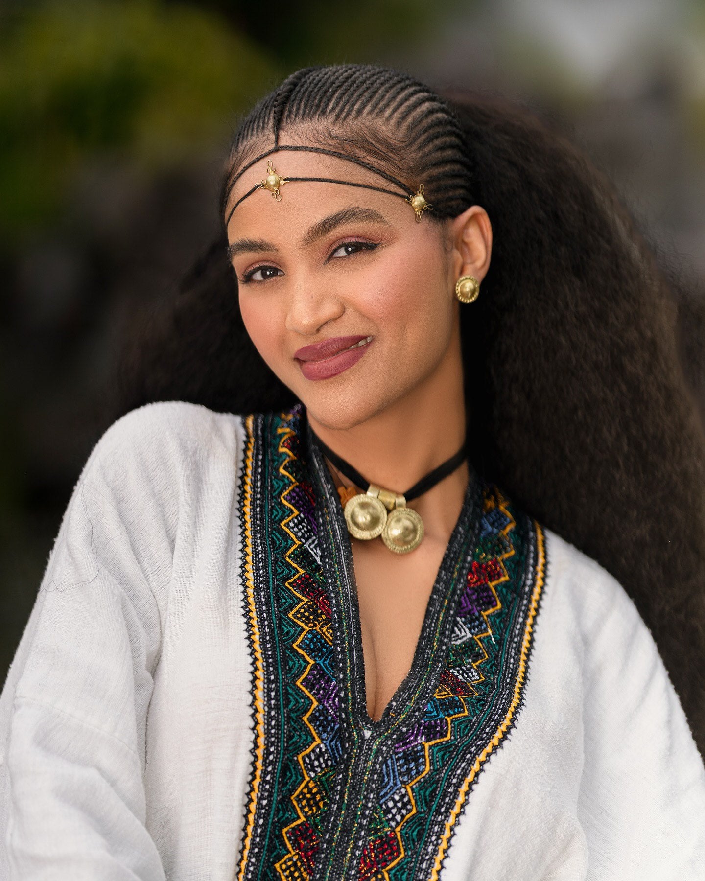 MENBI MULTICOLOR ZIGZAG TIBEB DESIGN ETHIOPIAN CLOTHING | BEAUTIFUL HABESHA DRESS FOR HOLIDAY | WIDE SLEEVE HABESHA KEMIS
