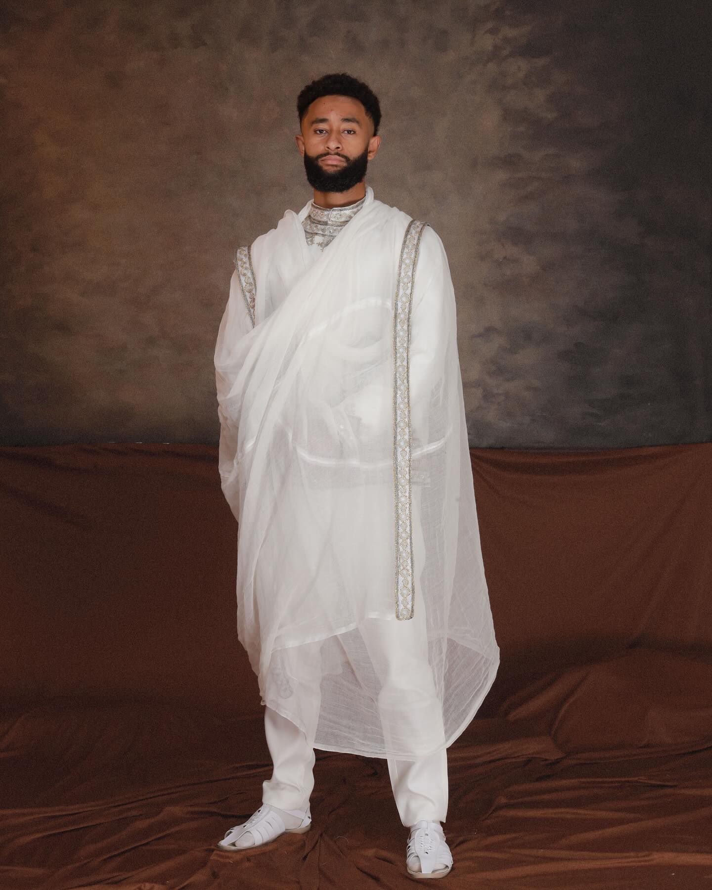 MARE ETHIOPIAN OUTFIT FOR COUPLES | SILVER HABESHA TRADITIONAL WEAR | CULTURAL MATCHING COUPLES SET
