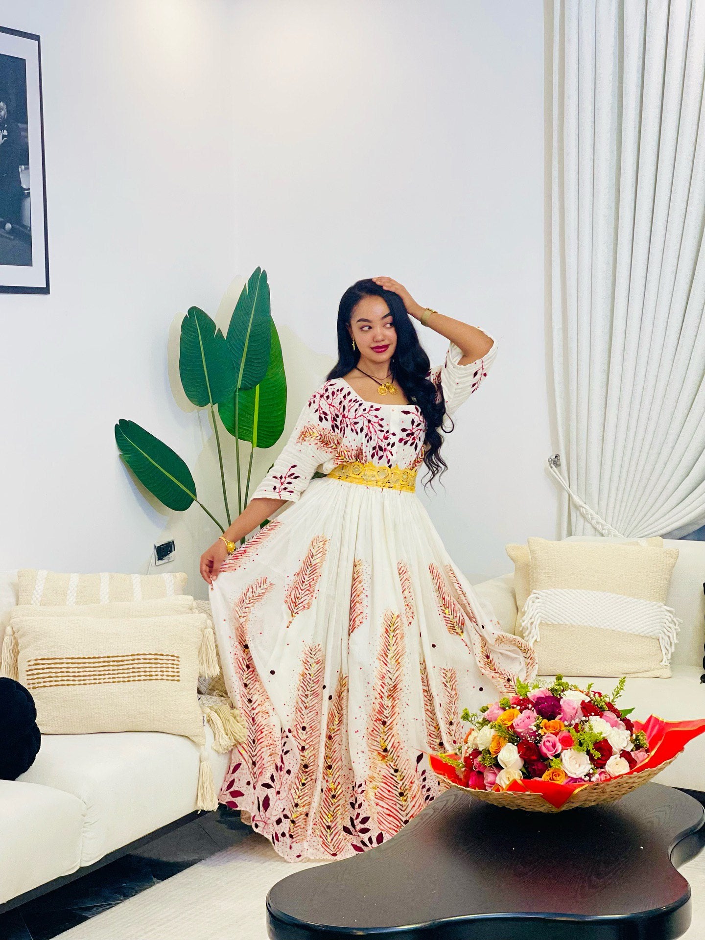 MULALEM ETHIOPIAN HABESHA DRESS | TRADITIONAL HABESHA BRIDAL ATTIRE | CULTURAL HABESHA DKEMIS FOR WEDDING