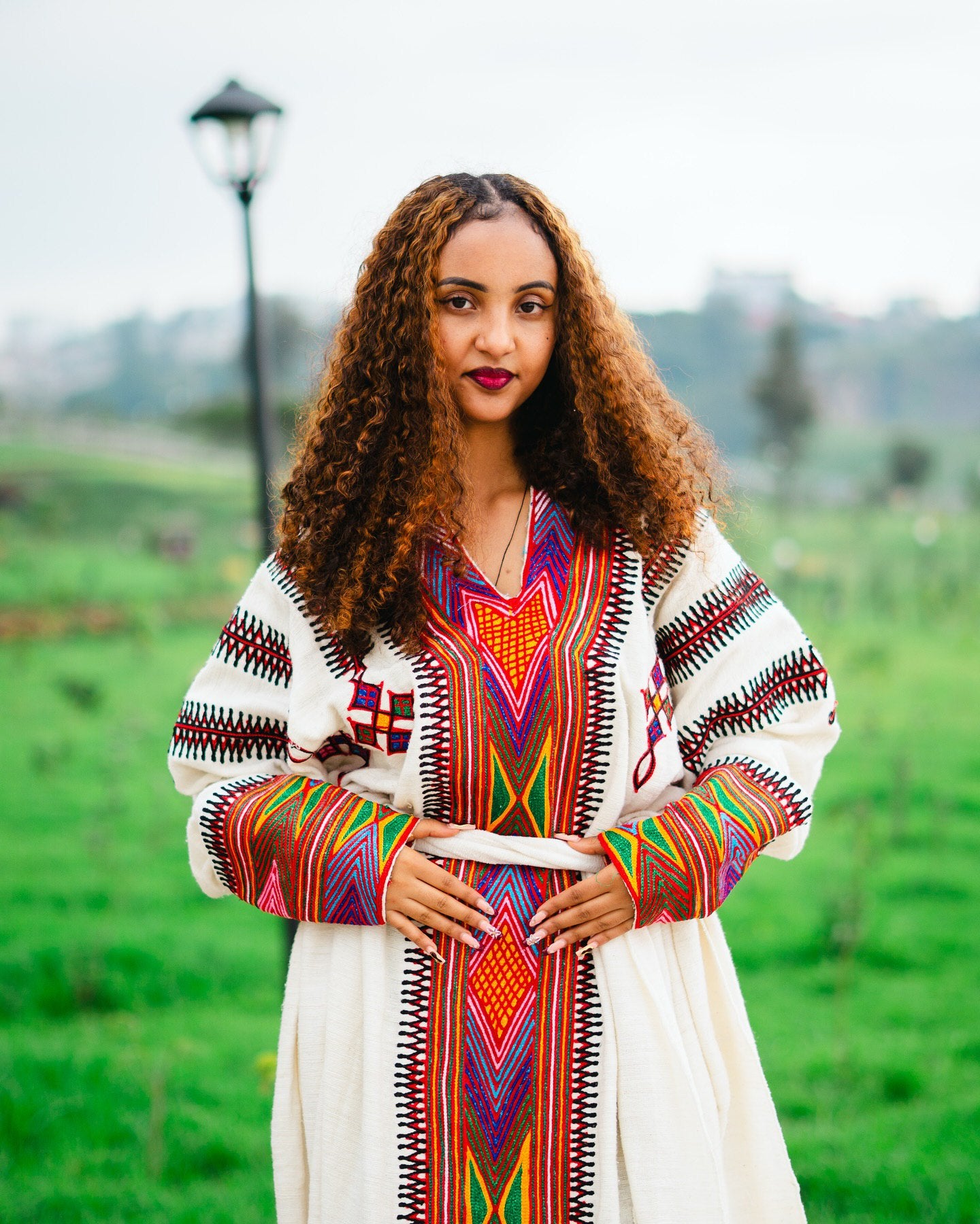 KELEBET COLORFUL EMBROIDERY HABESHA KEMIS | TIMELESS HABESHA DRESS | ETHIOPIAN TRADITIONAL DRESS