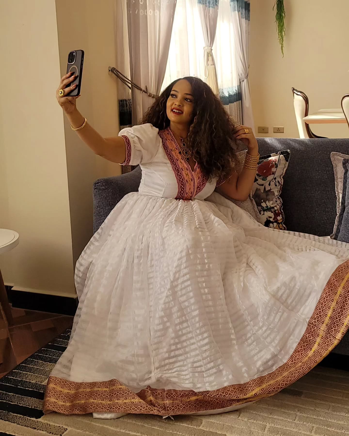 NANI VIBRANT HABESHA KEMIS | TRADITIONAL ETHIOPIAN DRESS | HABESHA DRESS INSPIRED BY HABESHA CLOTH